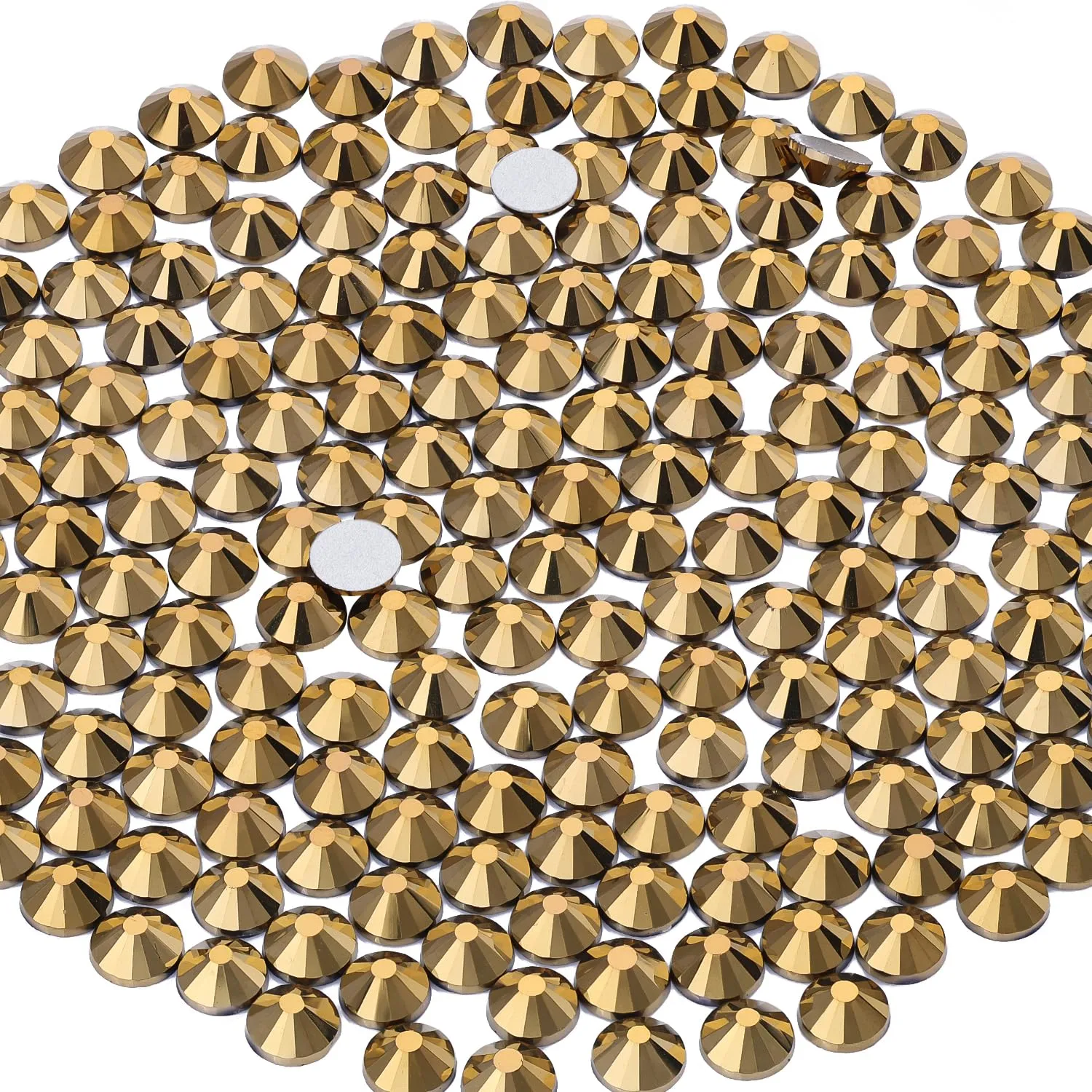 400PCS SS30/6mm Crystal Rhinestones (Crystal Aurum), Bedazzling Flatback Glass Rhinestones for Crafting DIY Nail Art Makeup Decoration, Gems Diomand Charms for Tumbler Shoes Clothing Mug