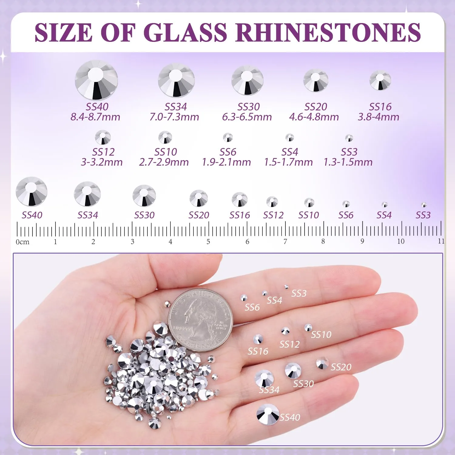 2000PCS SS20/5mm Crystal Rhinestones (Labrador), Bedazzling Flatback Glass Rhinestones for Crafting DIY Nail Art Makeup Decoration, Gems Diomand Charms for Tumbler Shoes Clothing Mug
