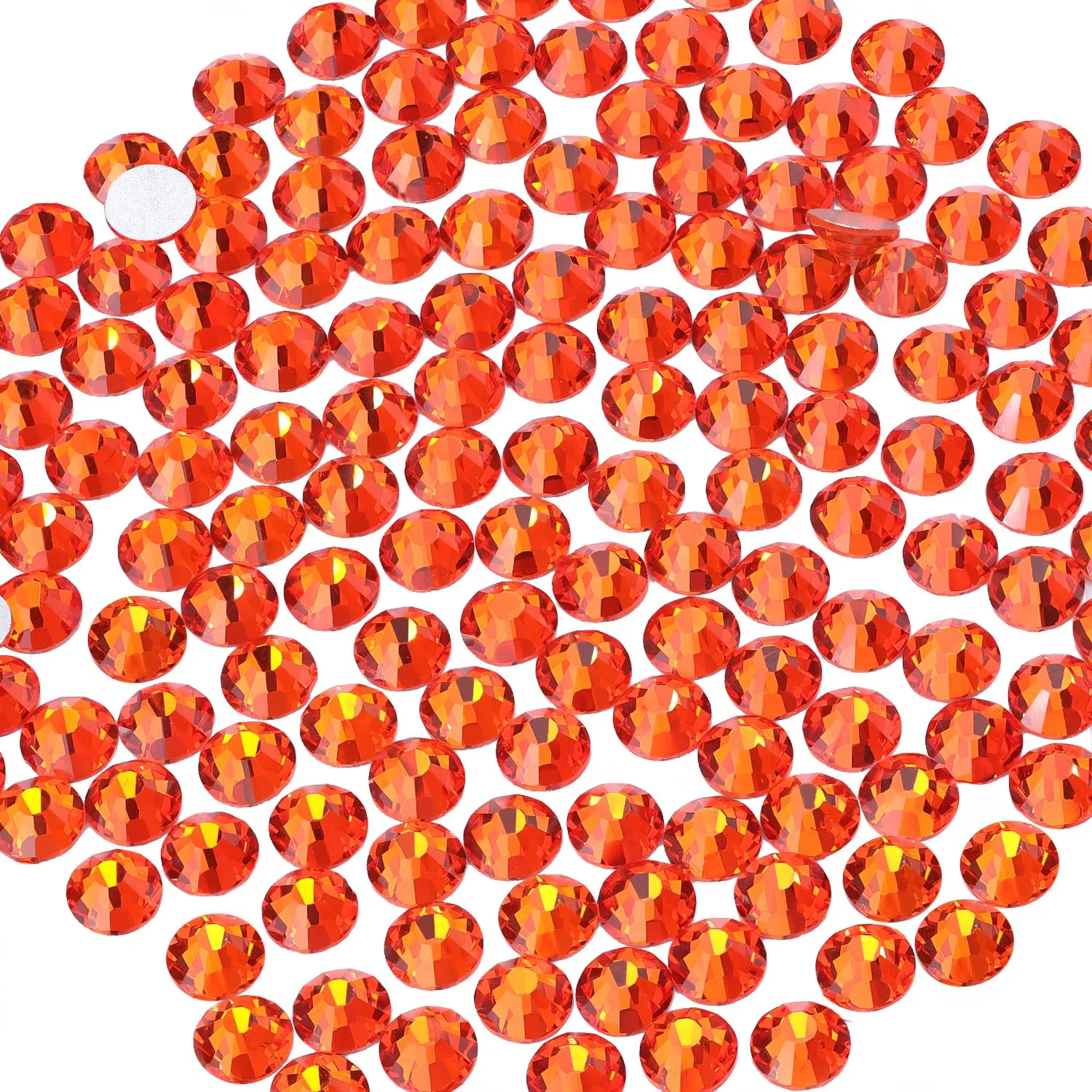2000PCS SS16/4mm Crystal Rhinestones (Orange/Hyacinth), Bedazzling Flatback Glass Rhinestones for Crafting DIY Nail Art Makeup Decoration, Gems Diomand Charms for Tumbler Shoes Clothing Mug