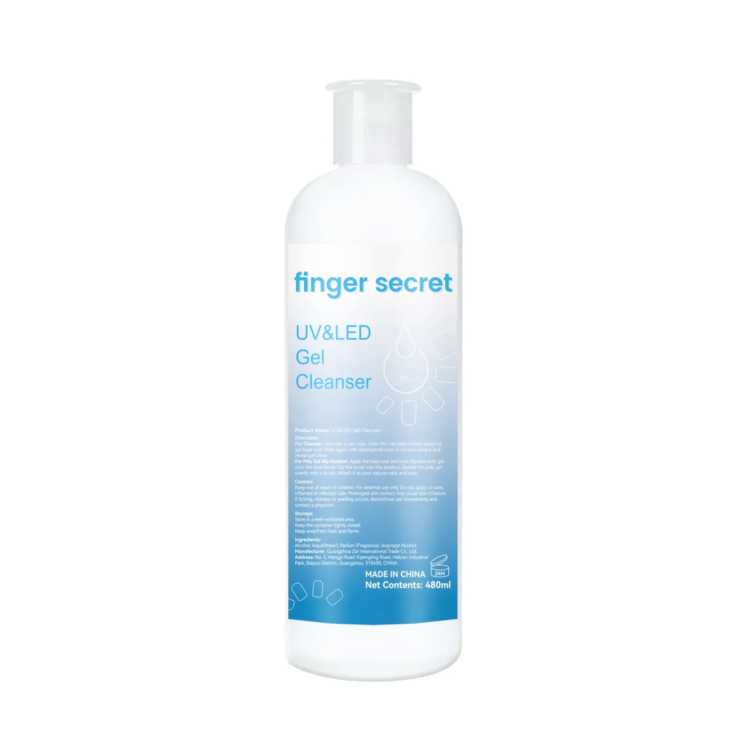 Gel Nail Cleanser,finger secret Gel Cleanser 480ML,UV LED Gel Cleanser,Nail Surface Cleanser,Nail Cleaning Solution for UV Gel Nail Polish Lacquer Nails Care