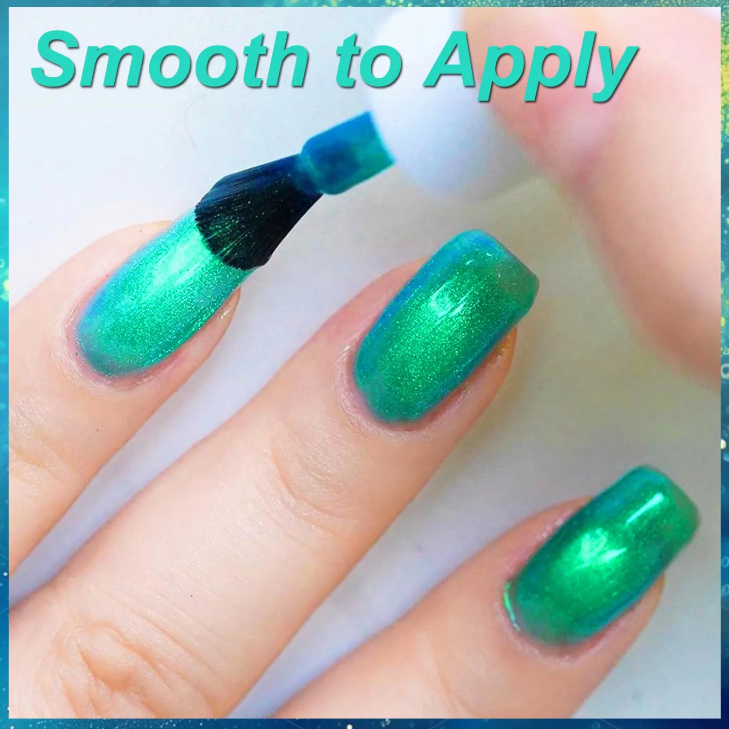 Water Based Nail Polish Aurora Shimmer Green, Iridescent Chrome Effect Nailpolish, Non Toxic Nail Polish for Women and Kids, No UV Light Needed, Fast Drying 10ML