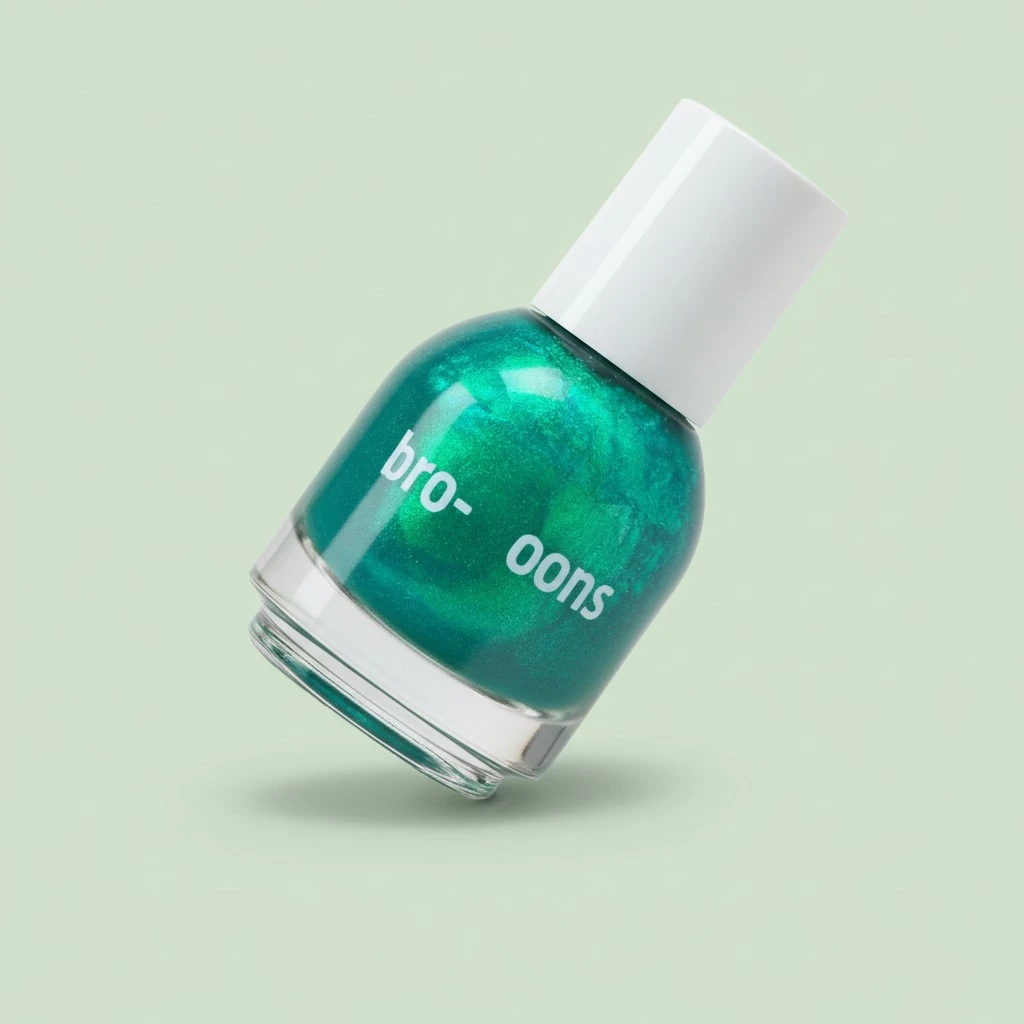 Water Based Nail Polish Aurora Shimmer Green, Iridescent Chrome Effect Nailpolish, Non Toxic Nail Polish for Women and Kids, No UV Light Needed, Fast Drying 10ML