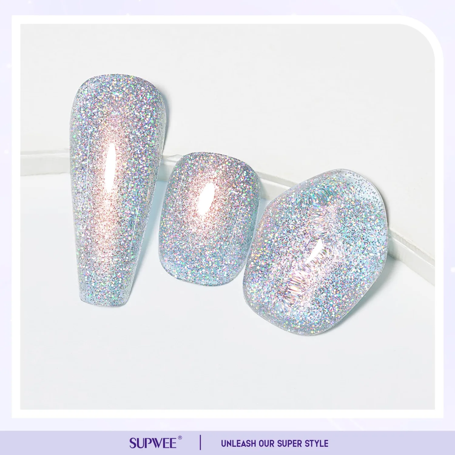 Glitter Nail Polish Quick Dry Finger Nail Polish Non Gel High Glossy Shiny Shimmer Nails Laquer Oil-based Holo Fingernail Air Dry Fast Manicure Gift For Women Girls 16ml, 0.54fl oz