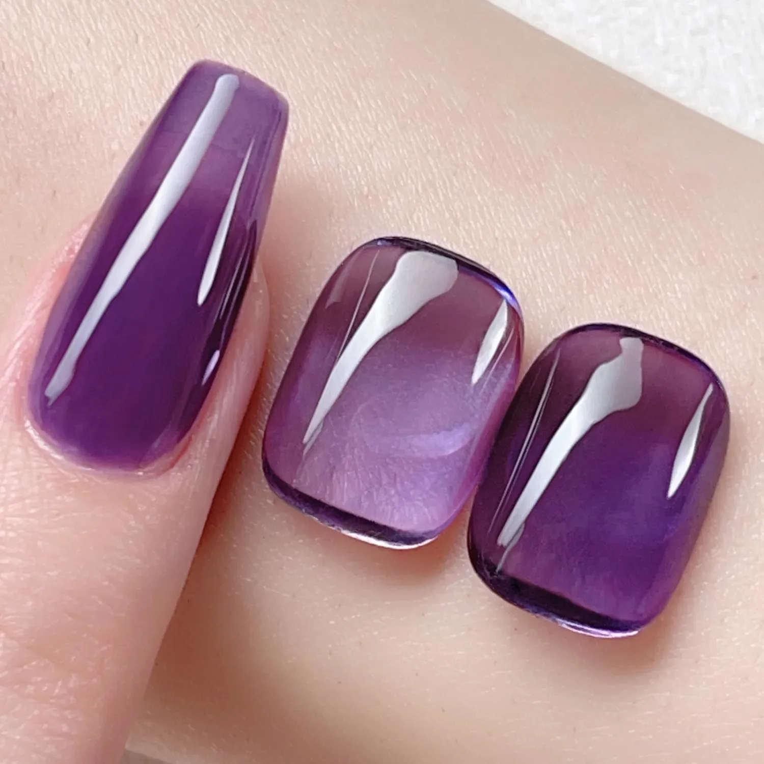BORN PRETTY Ice Jelly Gel Nail Polish Jelly Purple Gel Nail Polish Sheer Transparent Purple Natural Translucent Hema-Free Soak Off Gel Polish Nail Art DIY 15ML