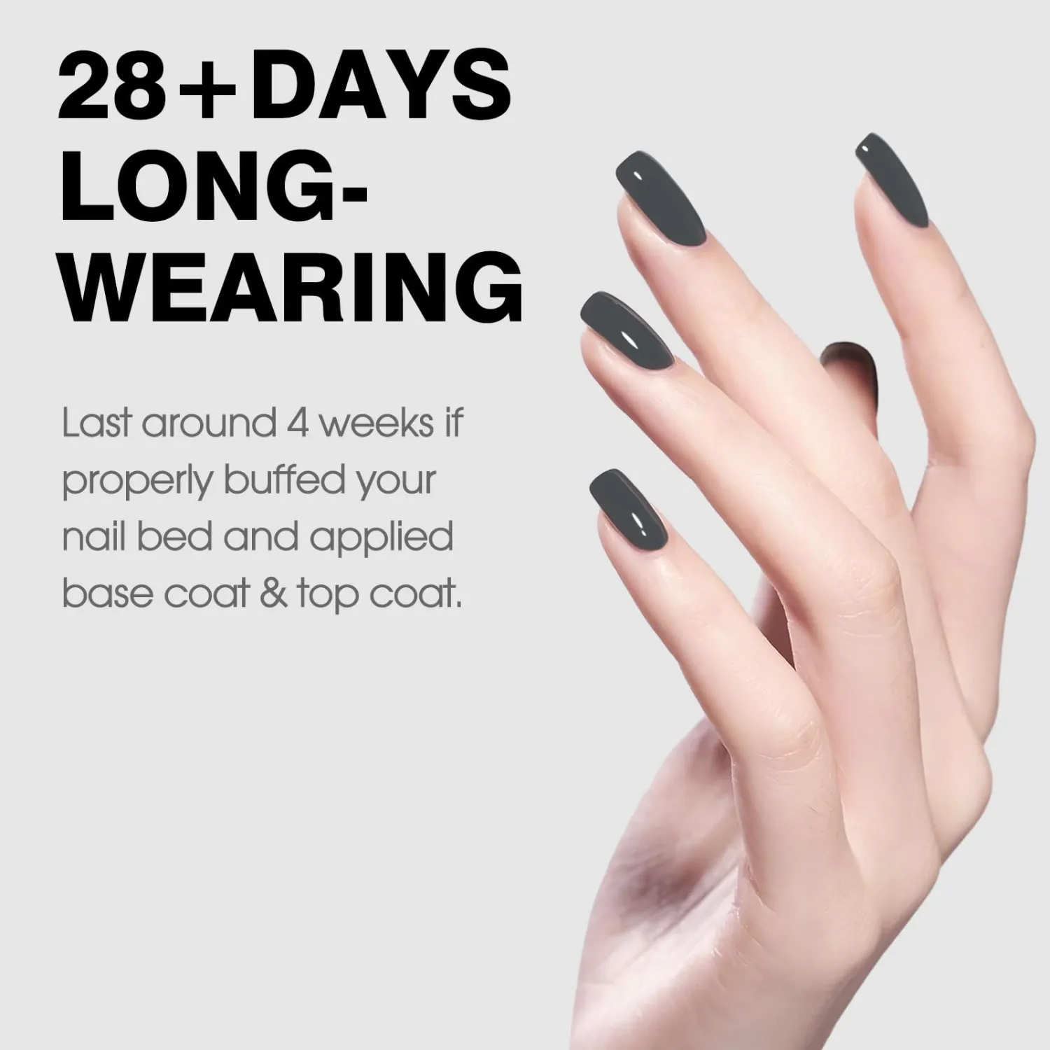 CANNI Gray Gel Nail Polish, 1Pcs Gel Grey Nail Polish Gray Color High Gloss Soak Off U V Gel Nail French Nail Manicure Salon DIY