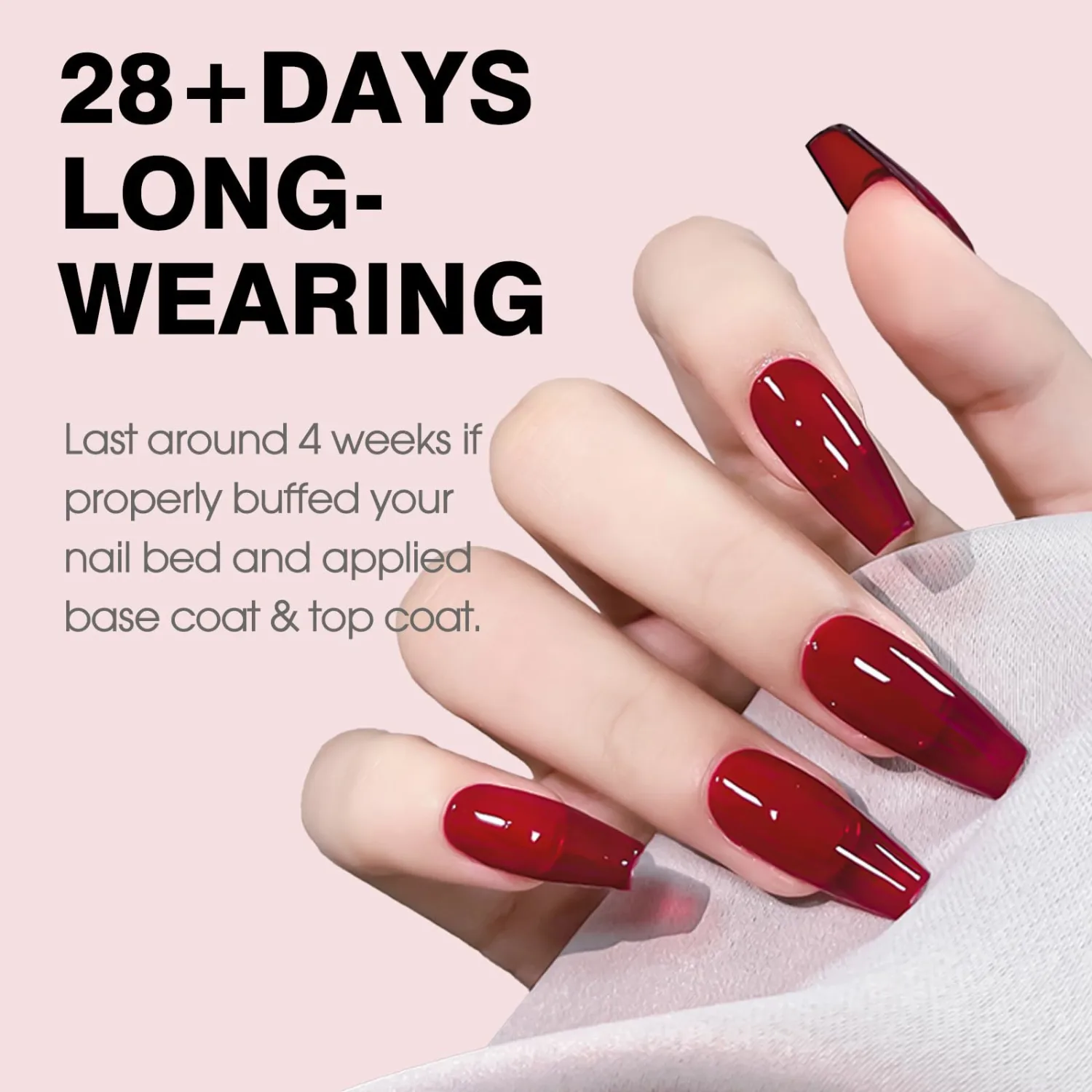 CANNI Jelly Red Gel Polish – 0.3oz Translucent Deep Dark Red Sheer Wine Color, High Gloss UV/LED Soak-Off Gel Nail Polish for DIY Manicure, Salon Quality For Girls & Women