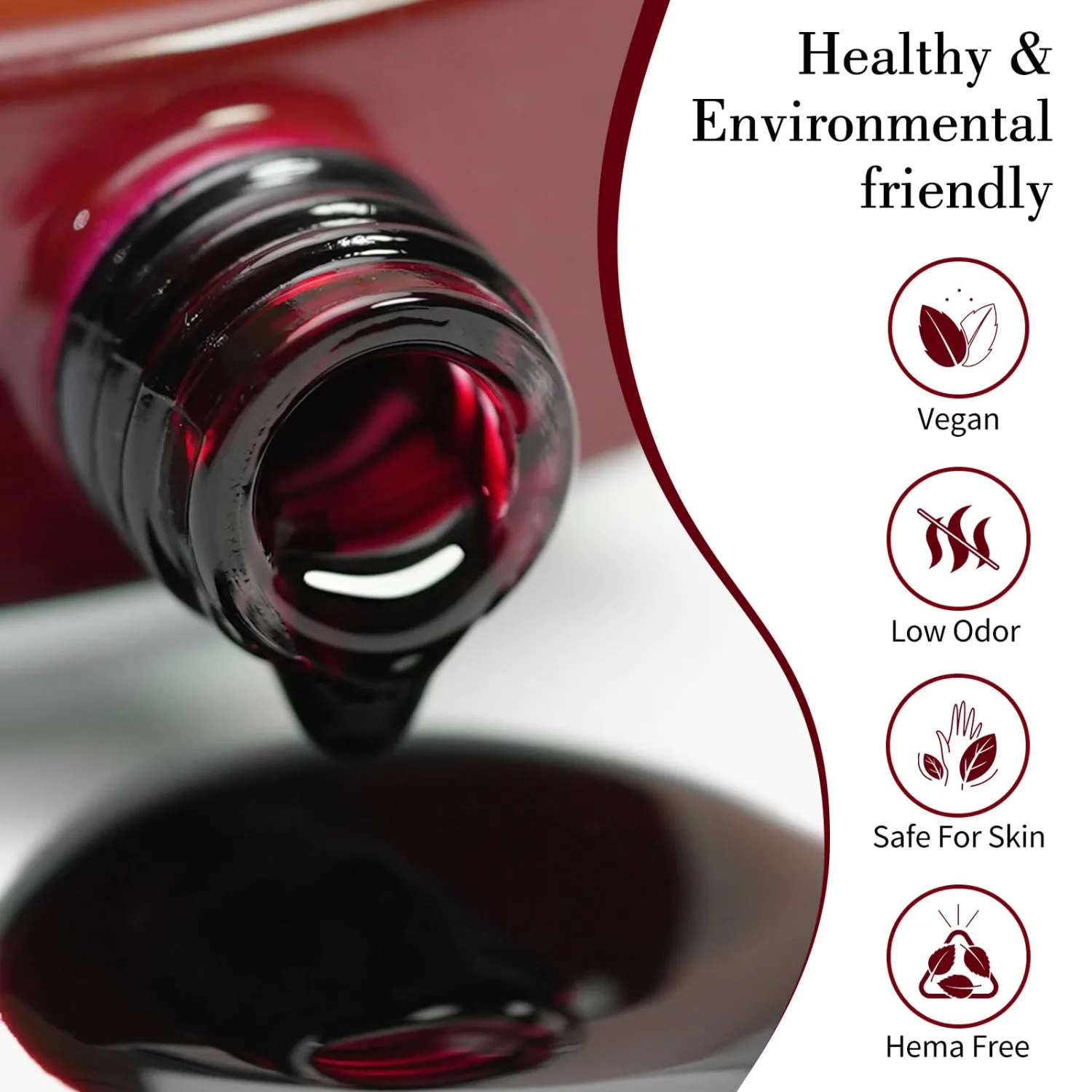 CANNI Jelly Red Gel Polish – 0.3oz Translucent Deep Dark Red Sheer Wine Color, High Gloss UV/LED Soak-Off Gel Nail Polish for DIY Manicure, Salon Quality For Girls & Women