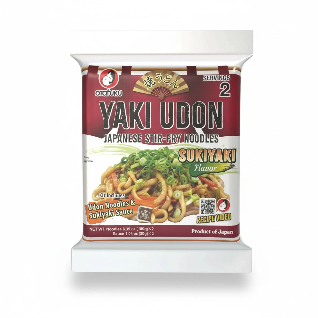Otafuku Yaki Udon Japanese Stir-Fry Noodles Kit Sukiyaki Flavor, 2 Servings