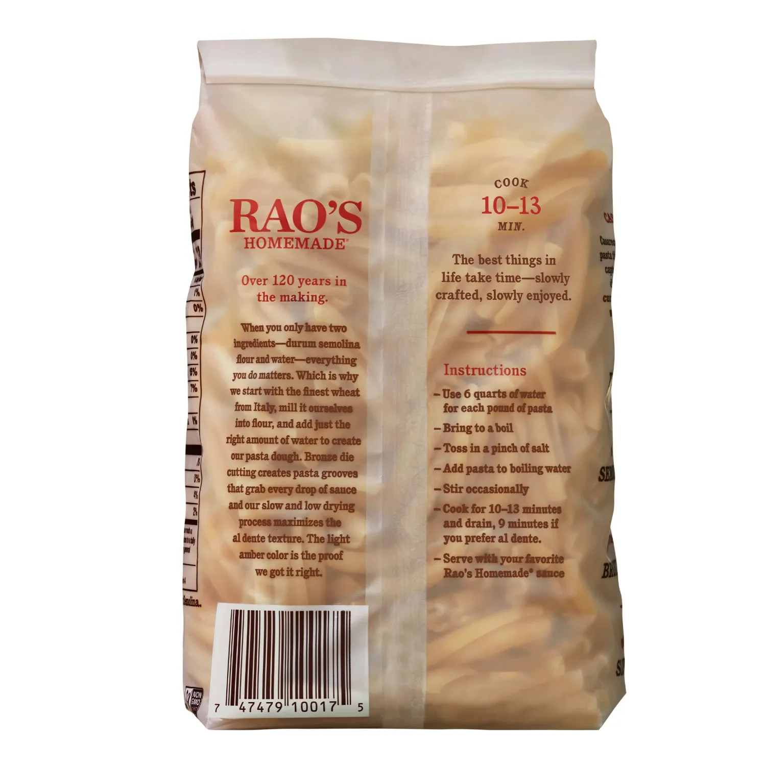 Rao's Homemade Casarecce Pasta, 16oz, Traditionally Crafted, Premium Quality, From Durum Semolina Flour, Traditional Bronze Die Cut, Imported from Italy