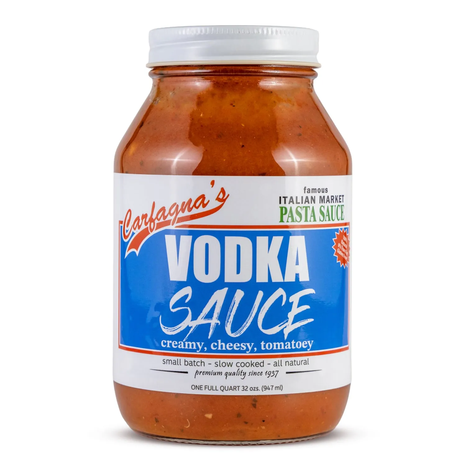 Carfagna's Pasta Sauce, Established 1937, Family Recipe, Made in Small Batches (32 Ounce, Vodka)