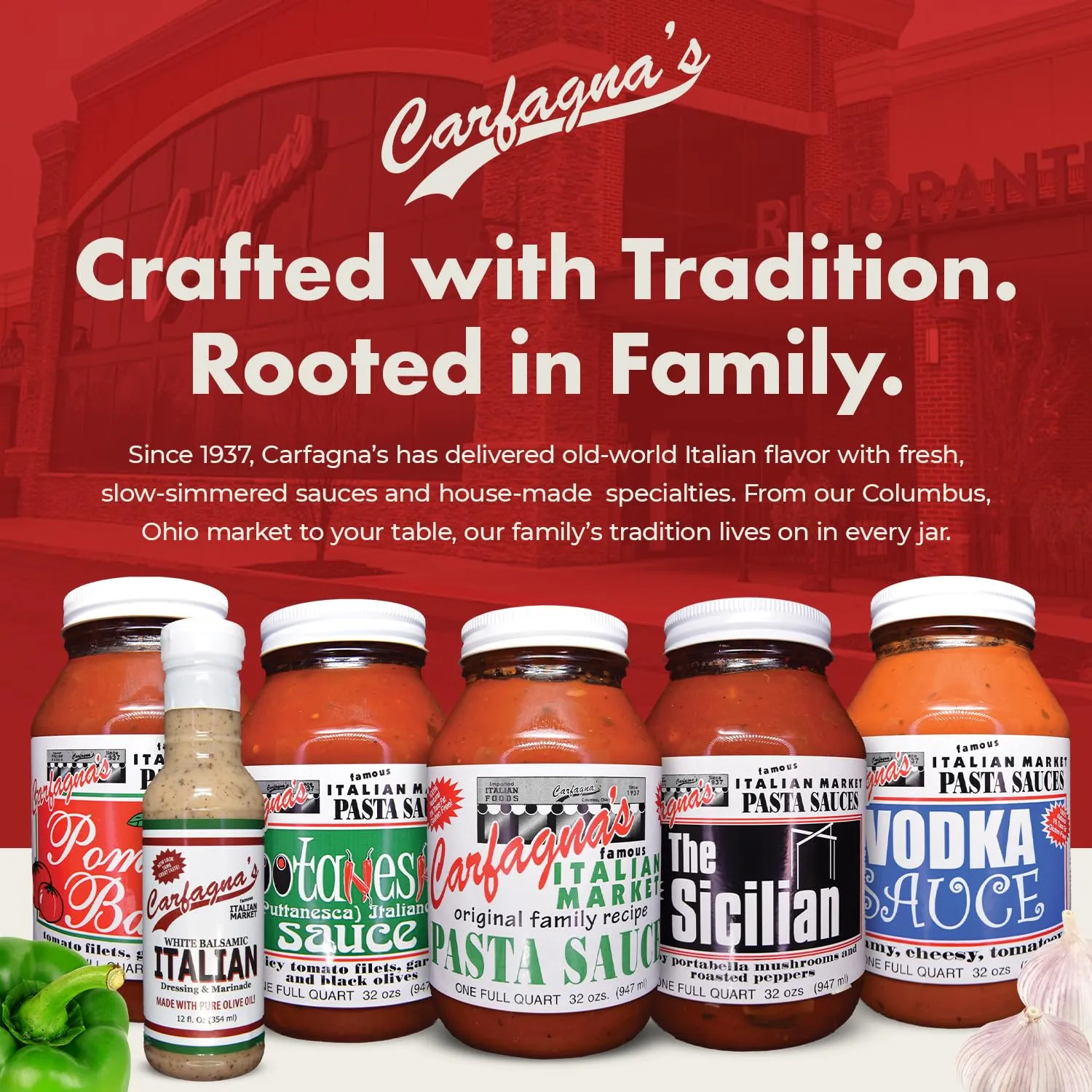 Carfagna's Pasta Sauce, Established 1937, Family Recipe, Made in Small Batches (32 Ounce, Vodka)