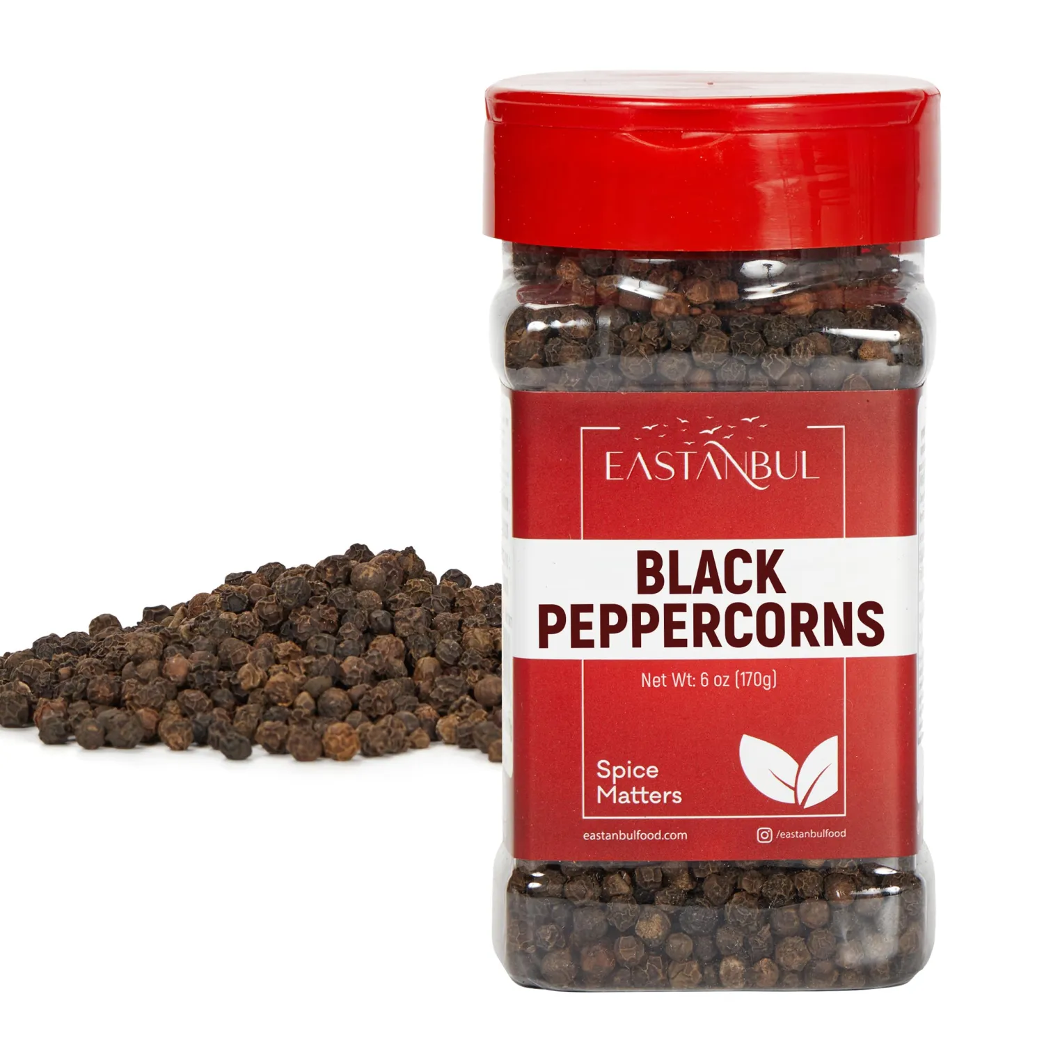 Eastanbul Spice Buddies Whole Black Peppercorns 6oz + Pink Himalayan Salt 12.3oz, Black Peppercorns for Grinder Refill + Coarse Salt For Grinder Refill, Coarse Salt and Pepper For Grinder Refill