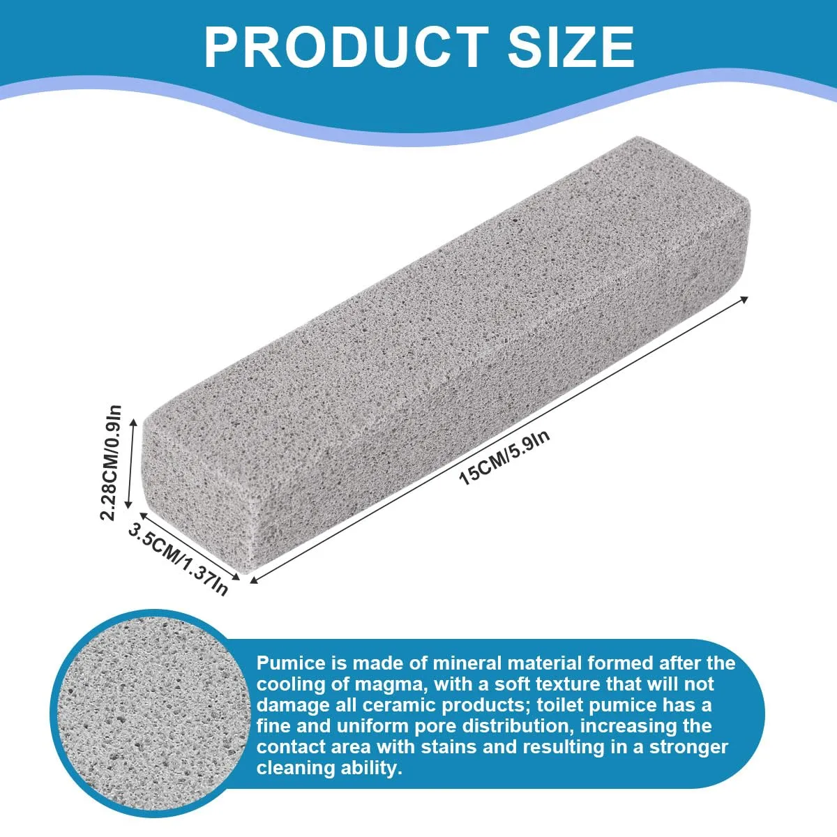 Herda 16 Pack Pumice Stone Toilet Bowl Cleaning, Powerfully Pumice Stick for Cleaning Hard Water Rings, Calcium Buildup, Rust, Pumice Stone for Cleaning Toilets, Tubs, Grills, Swimming Pools, Sinks
