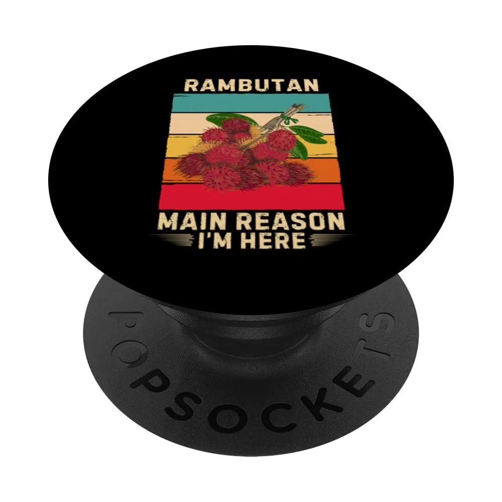 Retro Rambutan Main Reason I'm Here Rambutan Fruit Lover PopSockets Standard PopGrip
