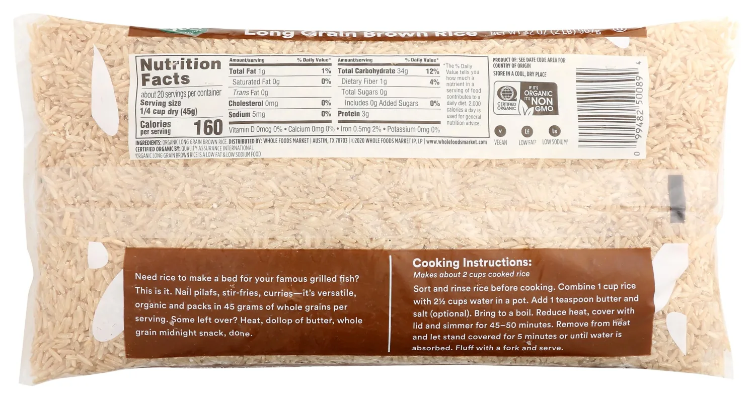 365 by Whole Foods Market, Organic Long Grain Brown Rice, 32 Ounce
