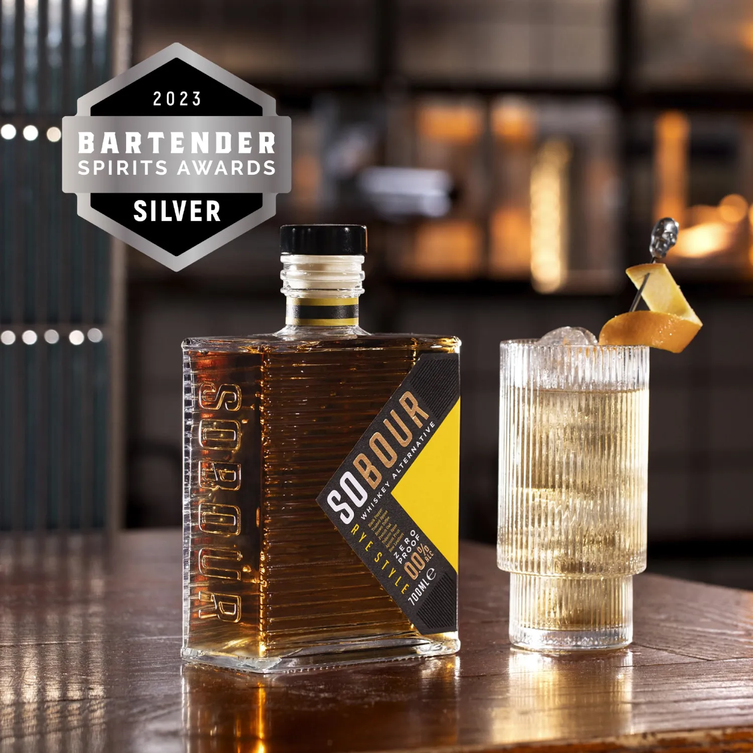 SOBOUR Rye Style Non Alcoholic Whiskey 700ml | Non Alcoholic Drinks – Bourbon Alternative | Premium Non Alcoholic Spirits by Spirits of Virtue | Imported by Think Distributors