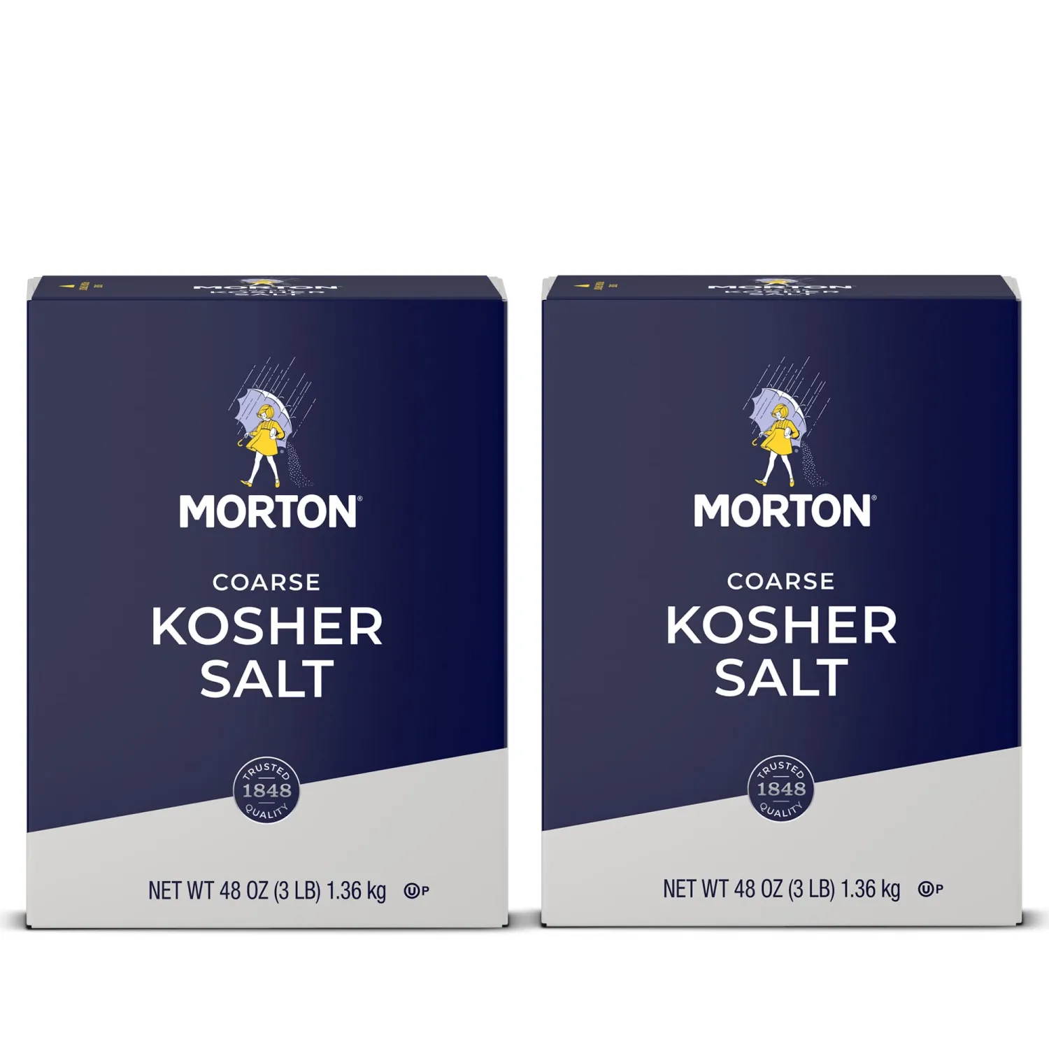 Morton Coarse Kosher Salt – Large Flaky Crystals, Kosher Certified | Perfect for Pinching, Brining, Grilling, Baking | 3 lbs (2-Pack)