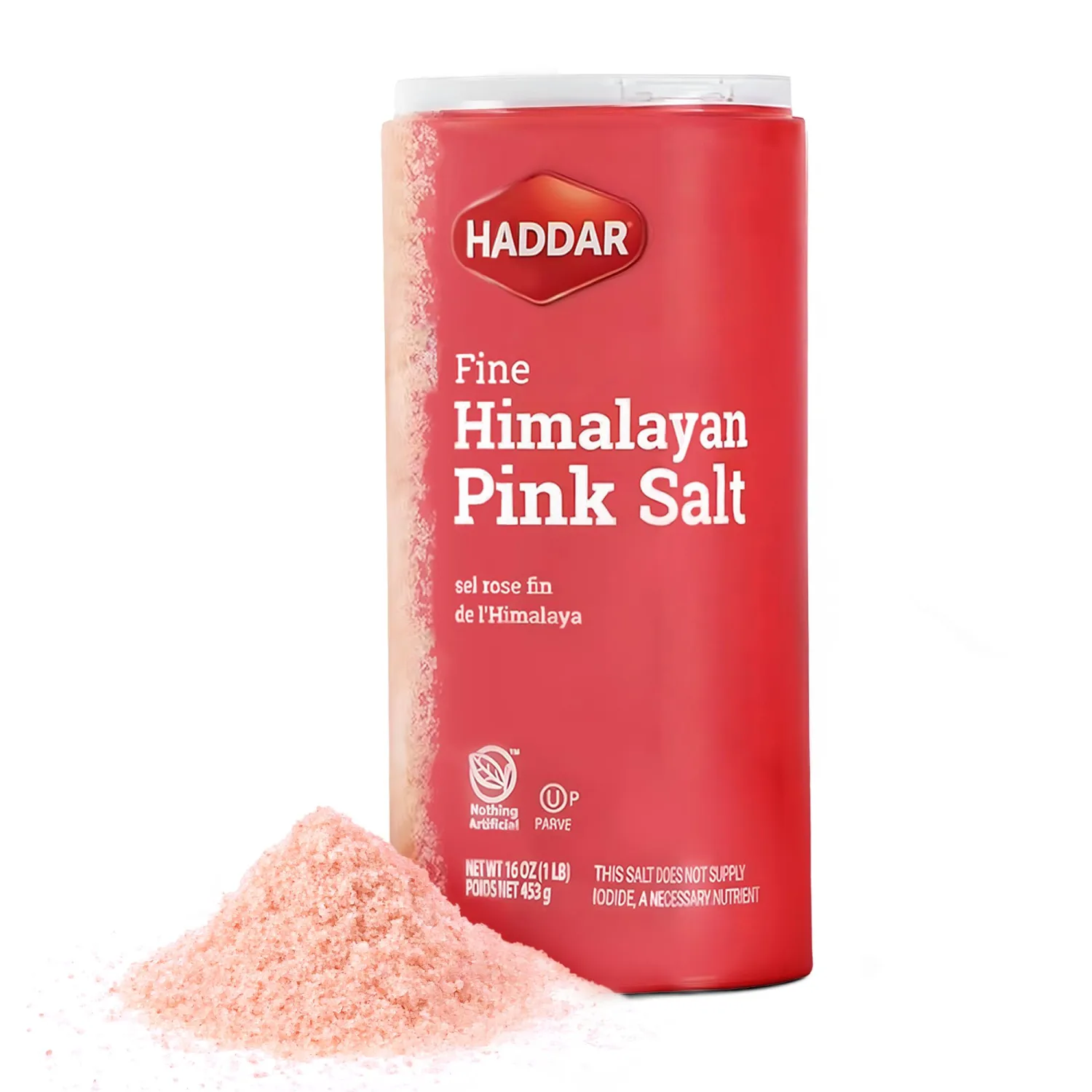 Haddar Fine Himalayan Pink Salt, 16 oz | Pure and Natural Pink Himalayan Sea Salt | Rich in Essential Minerals | Gourmet Cooking and Seasoning Salt | Table Salt Alternative