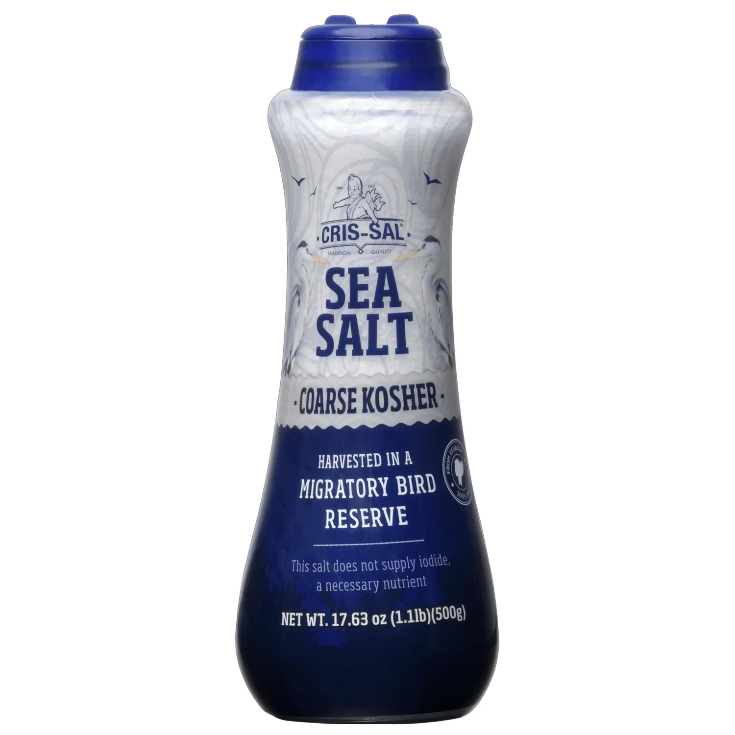 Cris-Sal Gourmet Kosher Sea Salt, Coarse Diamond Crystal Full Flavor Natural Grain Salt, Great for Cooking, Table Seasoning Recipes, Finishing and More, Pantry Friendly, 17.63 Oz (Pack of 1)