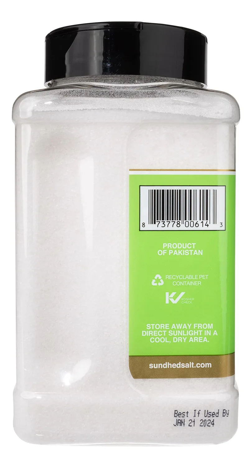 Sundhed Natural White Rock Salt (Fine) in Refill | 750 Grams (26.45 oz) | Gourmet Seasoning Salt | Real and Natural Iodized Table Salt | Keto Friendly and Kosher Certified no additives