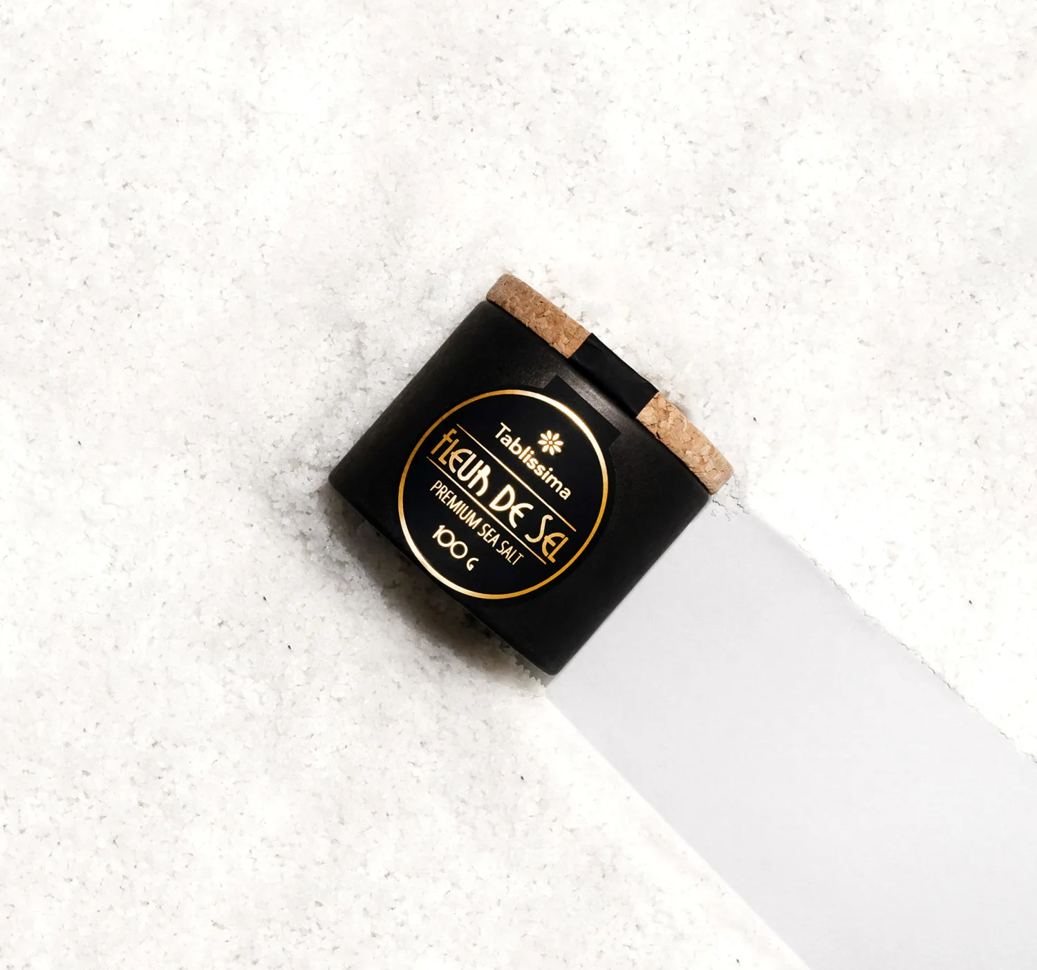 Fleur de Sel - Premium Sea salt from Guerande France - Flaky Sea Salt from the Celtic Sea - Salt Cork box - 3.5 Oz (100g)