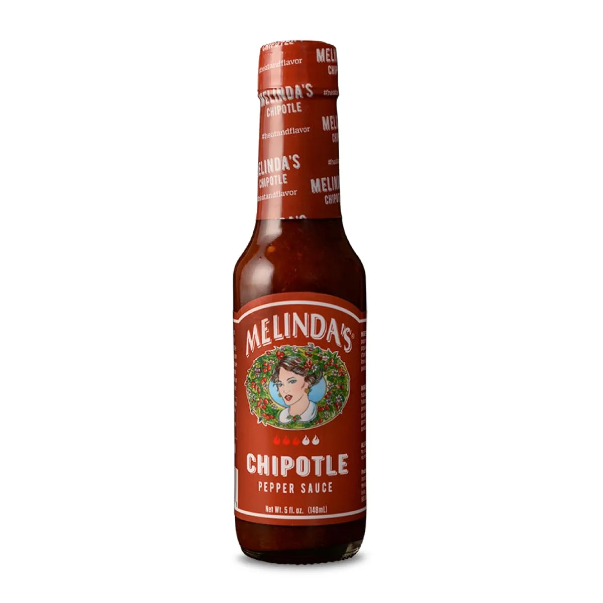 Melinda’s Chipotle Hot Sauce - Made with Chipotle Peppers, Habanero Peppers, Carrots, Onion, Papaya & Lime Juice - Keto, Vegan, Gluten Free Hot Sauce - 5oz, 1 Pack