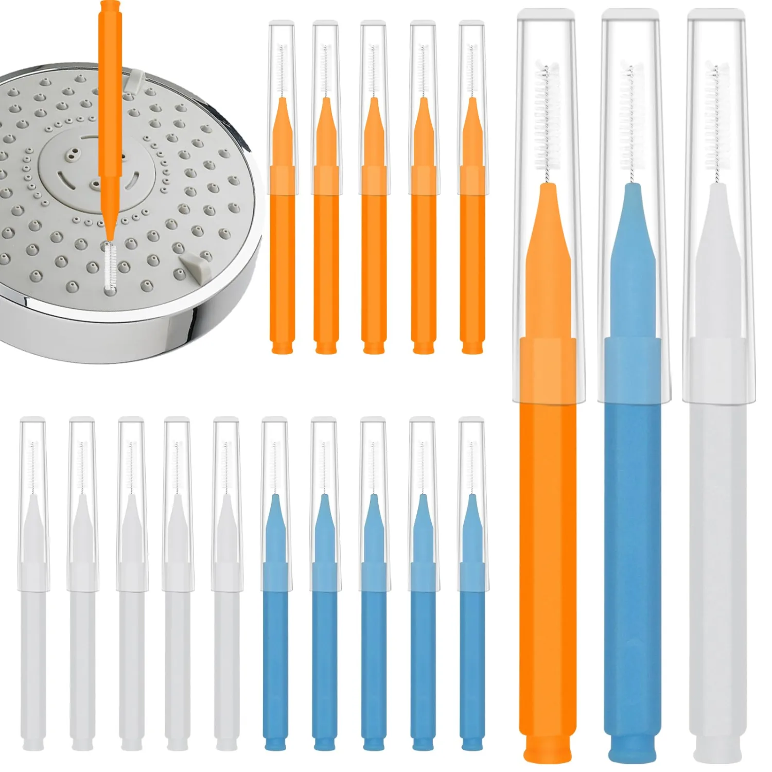 Shower Head Cleaner Tool,Multi Shower Head Cleaning Brushes Small Hole, Small Gaps Hole Anti-Clogging Shower Head Cleaning Brush for Bathroom Shower Head Gap Nozzle Slot
