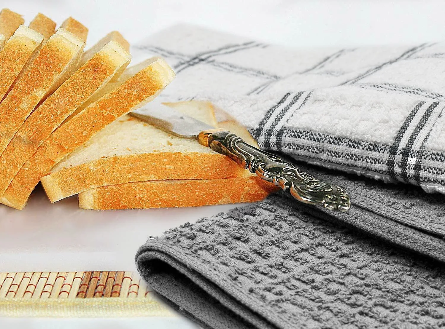 DAN RIVER Kitchen Wash Cloths for Dishes - Pack of 8, 12x12 Inches - Super Soft, Highly Absorbent, Quick Dry, Smell Free Rags- Kitchen Towels and Dishcloths Sets for Cleaning - Grey