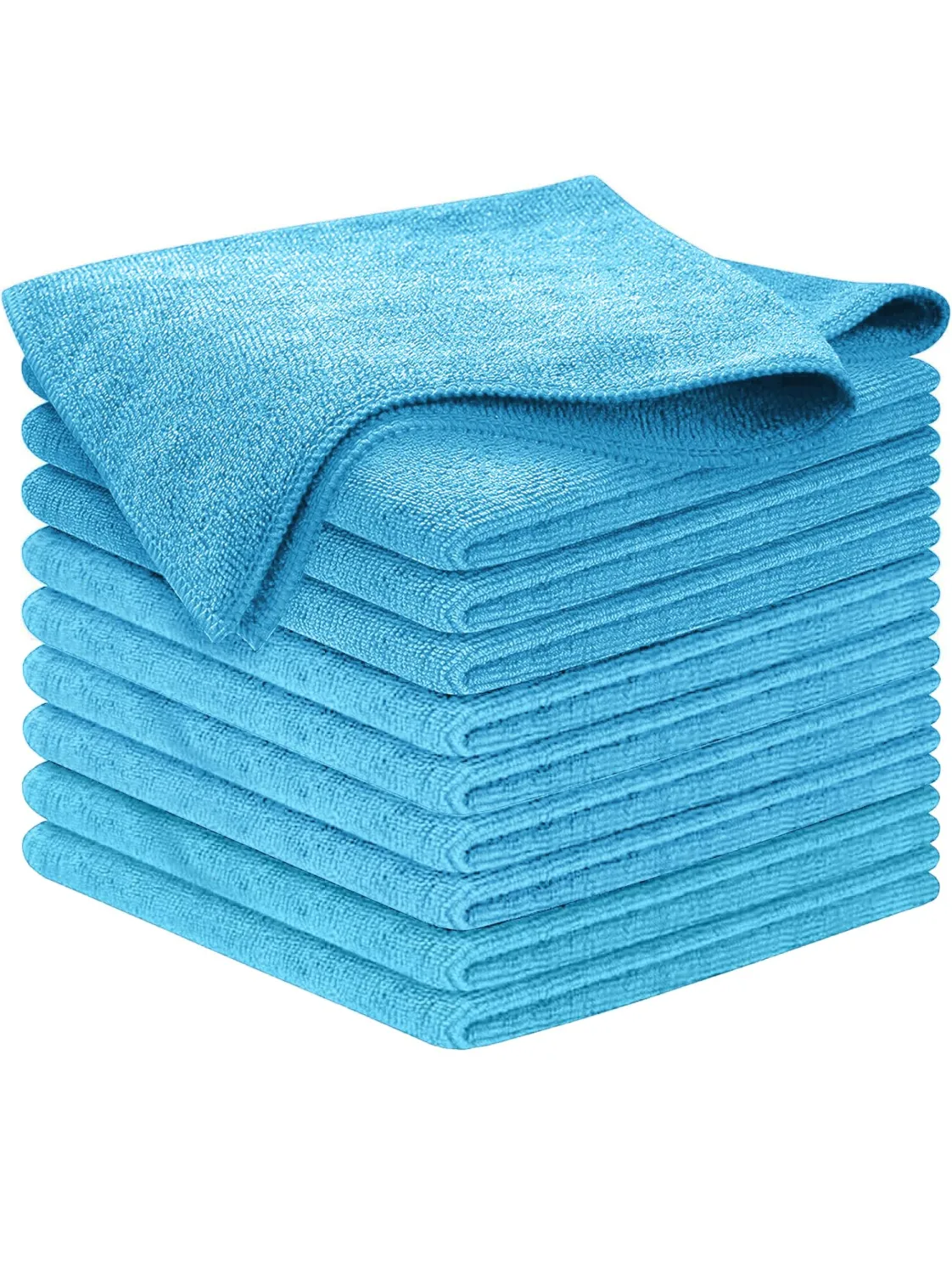 USANOOKS Microfiber Cleaning Cloth - Turq - 8Pcs (12.5x12.5 inch) High Performance - 1200 Washes, Ultra Absorbent Car Towel Traps Grime & Liquid for Streak-Free Mirror Shine - car Washing Cloth