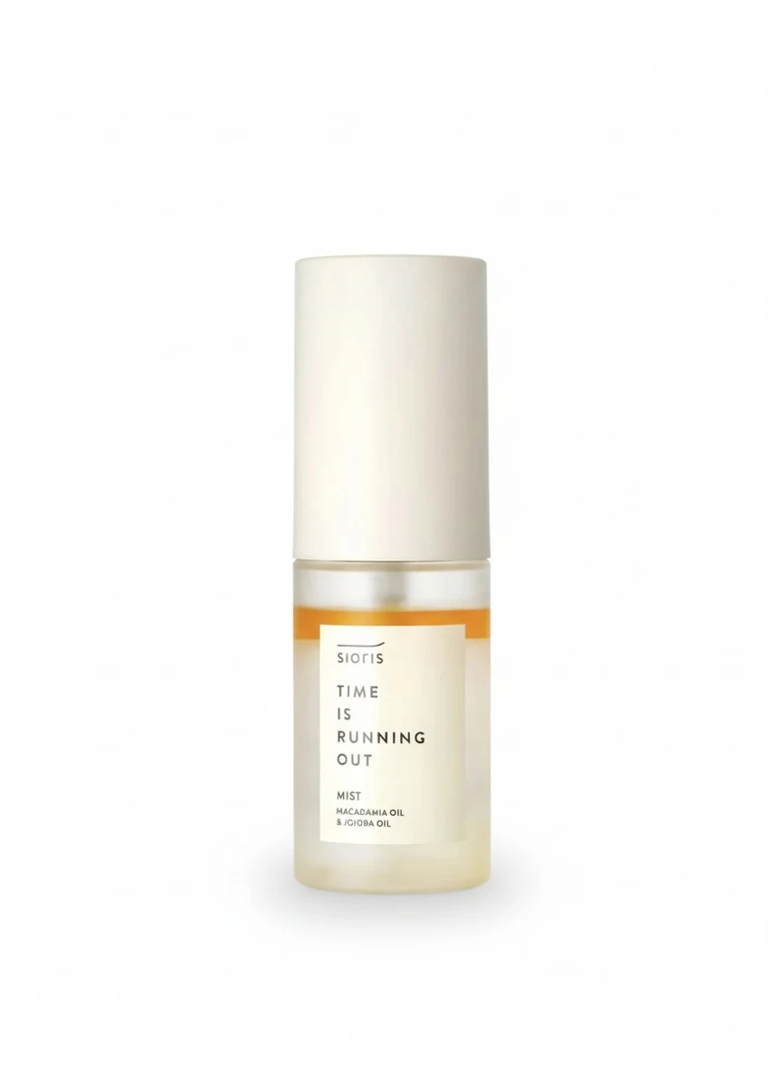 SIORIS Time Is Running Out mist 30ml (organic, vegan), glass skin face mist for Sensitive Skin, jojoba oil for moisture lock, enriched citrus water rejuvenates glass veil finish