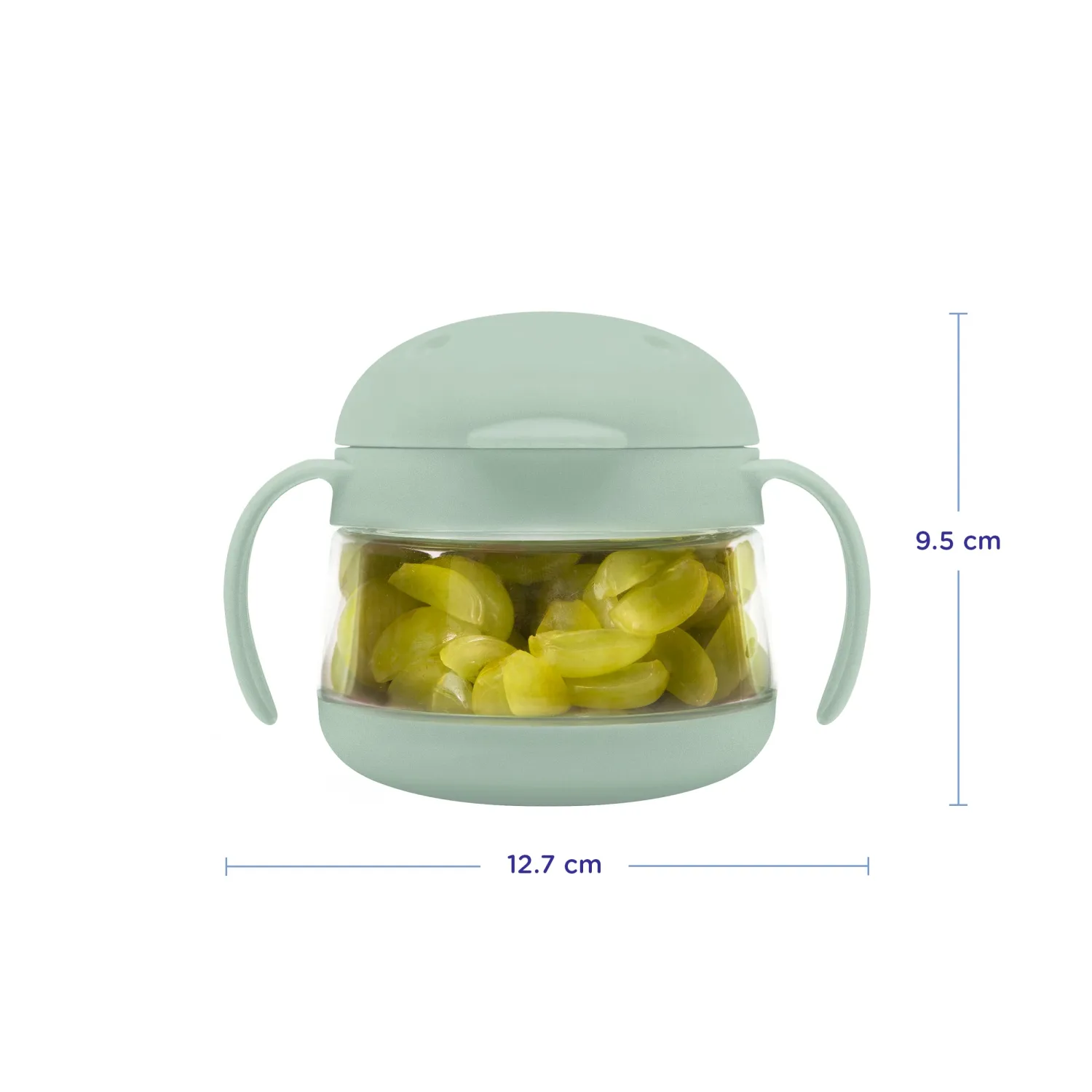 Ubbi Tweat No Spill Snack Container for Kids, BPA-Free, Toddler Snack Container, Sage & Blue