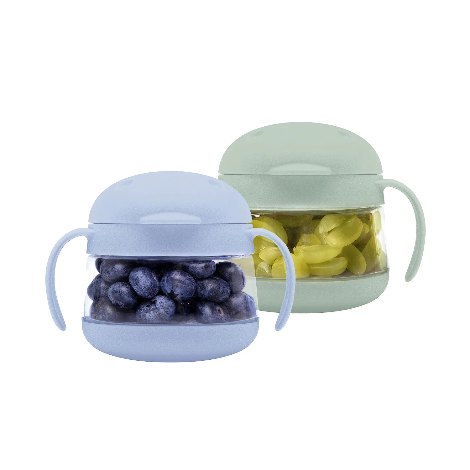 Ubbi Tweat No Spill Snack Container for Kids, BPA-Free, Toddler Snack Container, Sage & Blue
