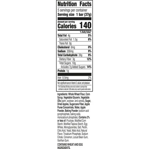 Mott's Soft Baked Apple Filled Bars, Apple Flavor Snacks, Made with Real Fruit, 5 Ct, 6.55 oz