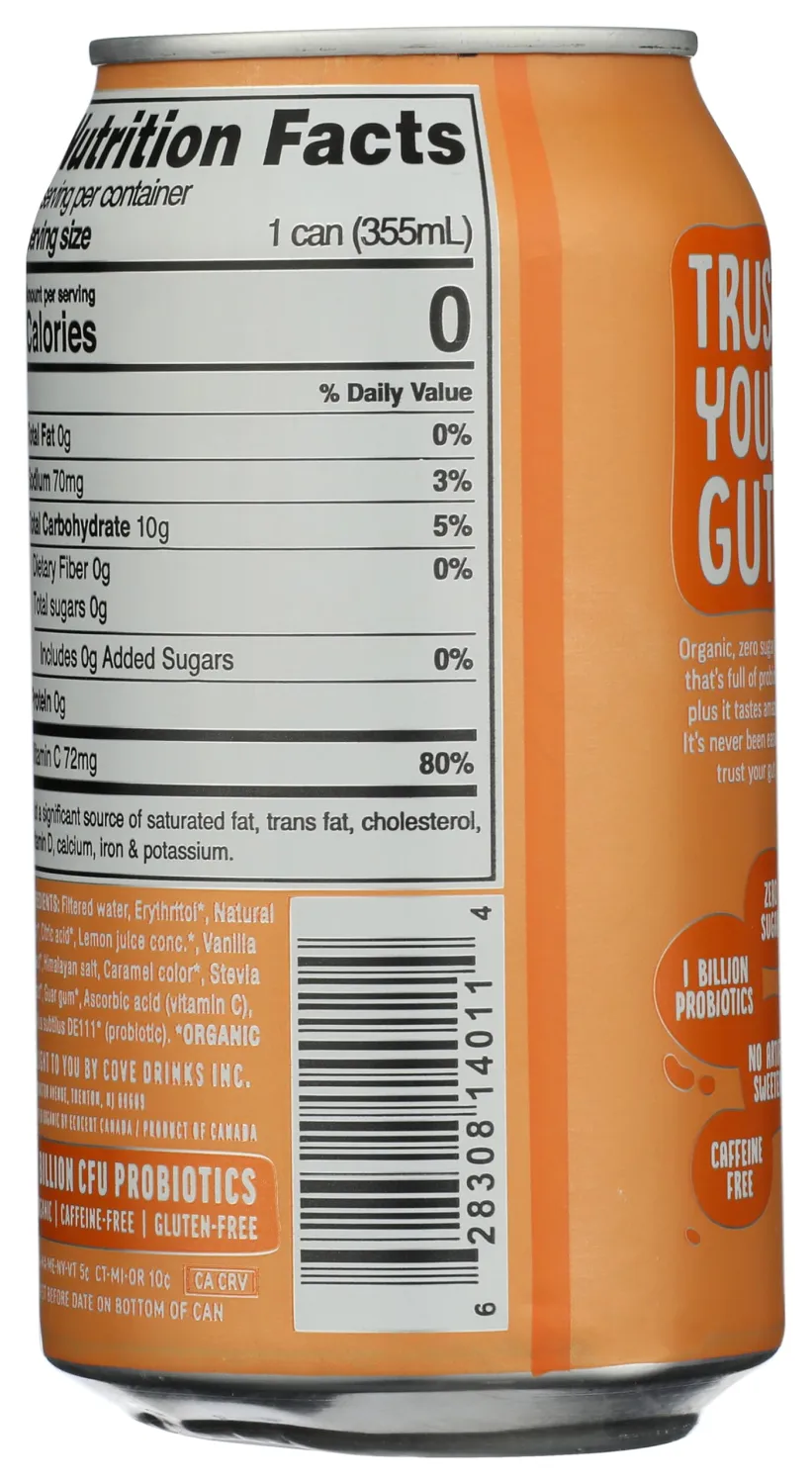 COVE KOMBUCHA Organic Cream Soda, 12 FZ