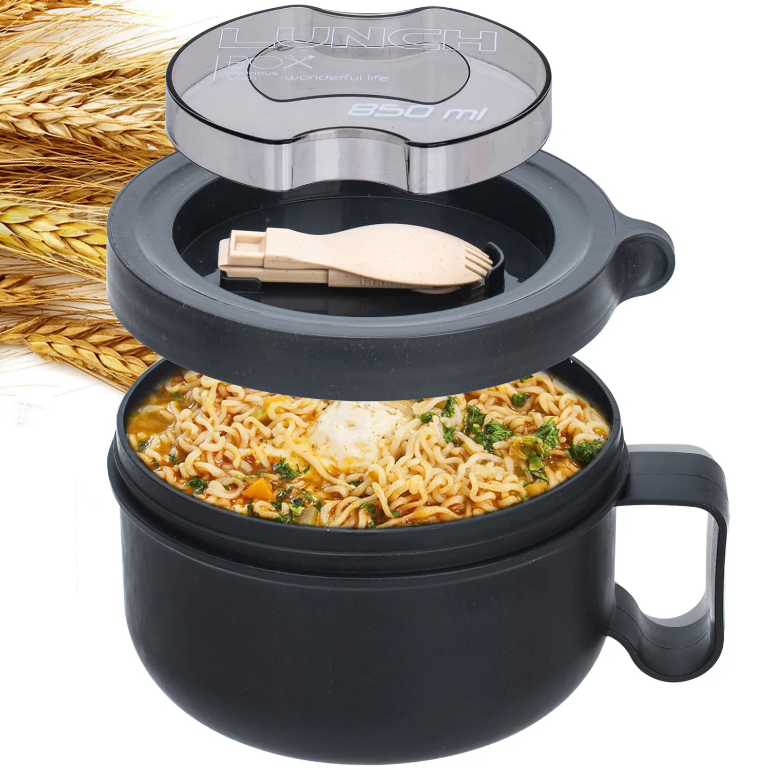Ramen Bowl,Ramen Cooker,Microwave Ramen Bowl,Microwave Safe Soup Bowl,Portable Ramen Cooker, Instant Ramen Noodle Bowls For Home Office Dorm Apartment motor home etc