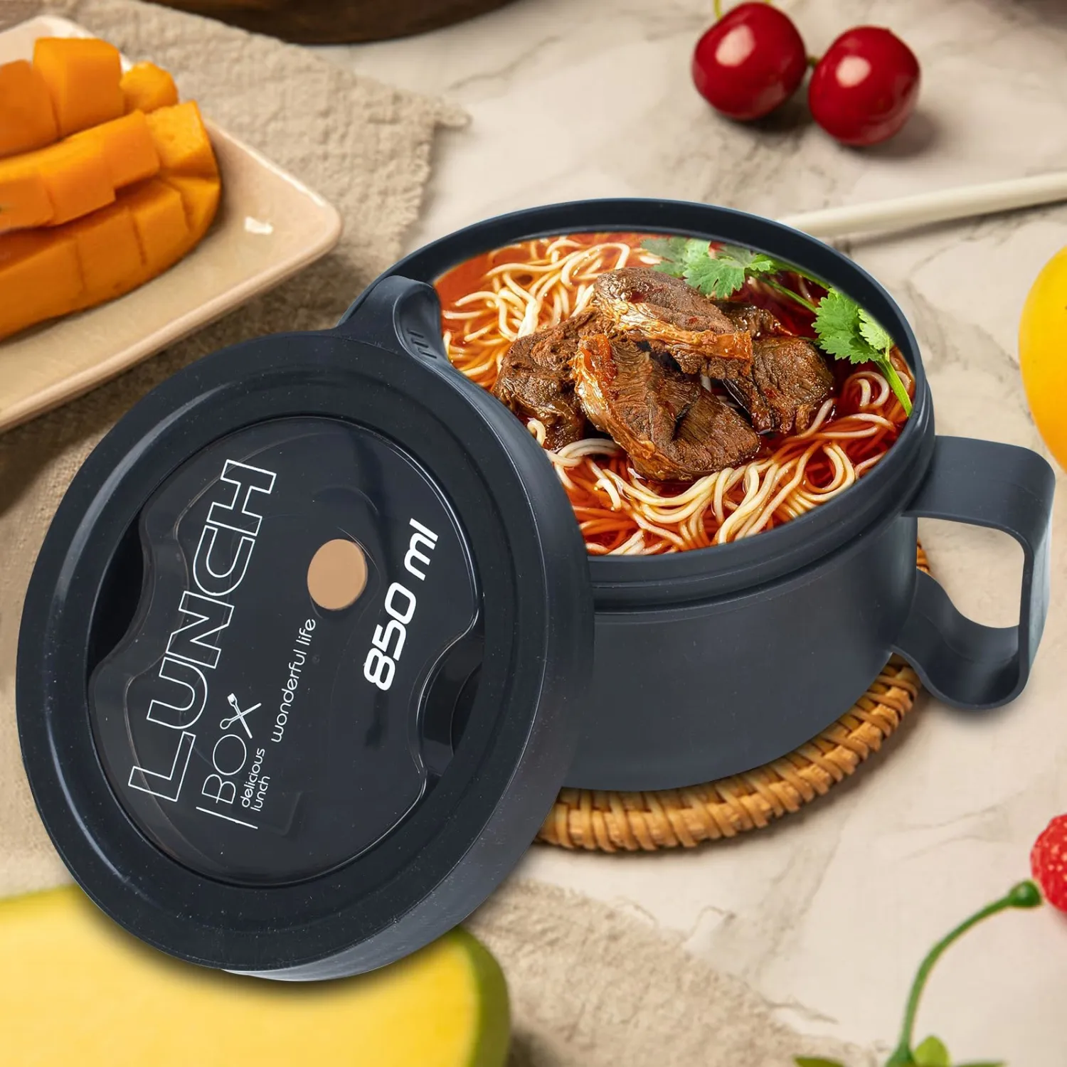 Ramen Bowl,Ramen Cooker,Microwave Ramen Bowl,Microwave Safe Soup Bowl,Portable Ramen Cooker, Instant Ramen Noodle Bowls For Home Office Dorm Apartment motor home etc
