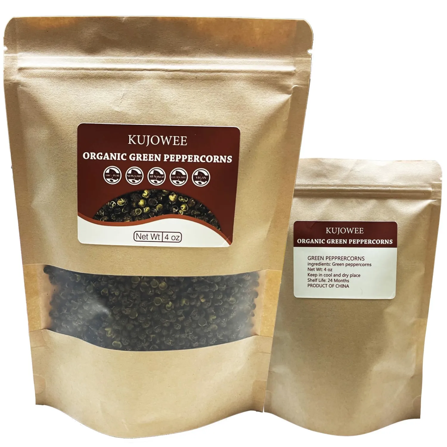 Kujowee 4oz Sichuan Green Peppercorns Whole Seed Less Spicy Spicy Flavor Strong Mapo Tofu, Kung Pao Chicken and Other Chinese Dishes Must