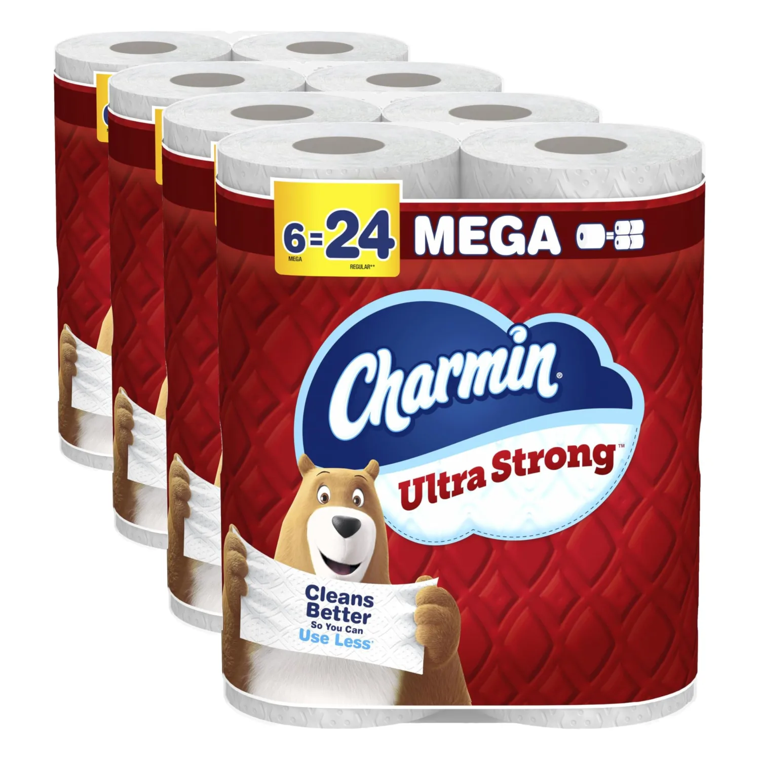 Charmin Ultra Strong Toilet Paper | 220 Sheets Per Roll | 6 Mega Rolls, Pack of 4