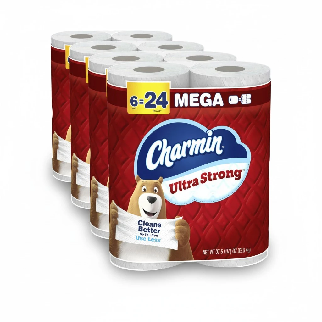 Charmin Ultra Strong Toilet Paper | 220 Sheets Per Roll | 6 Mega Rolls, Pack of 4