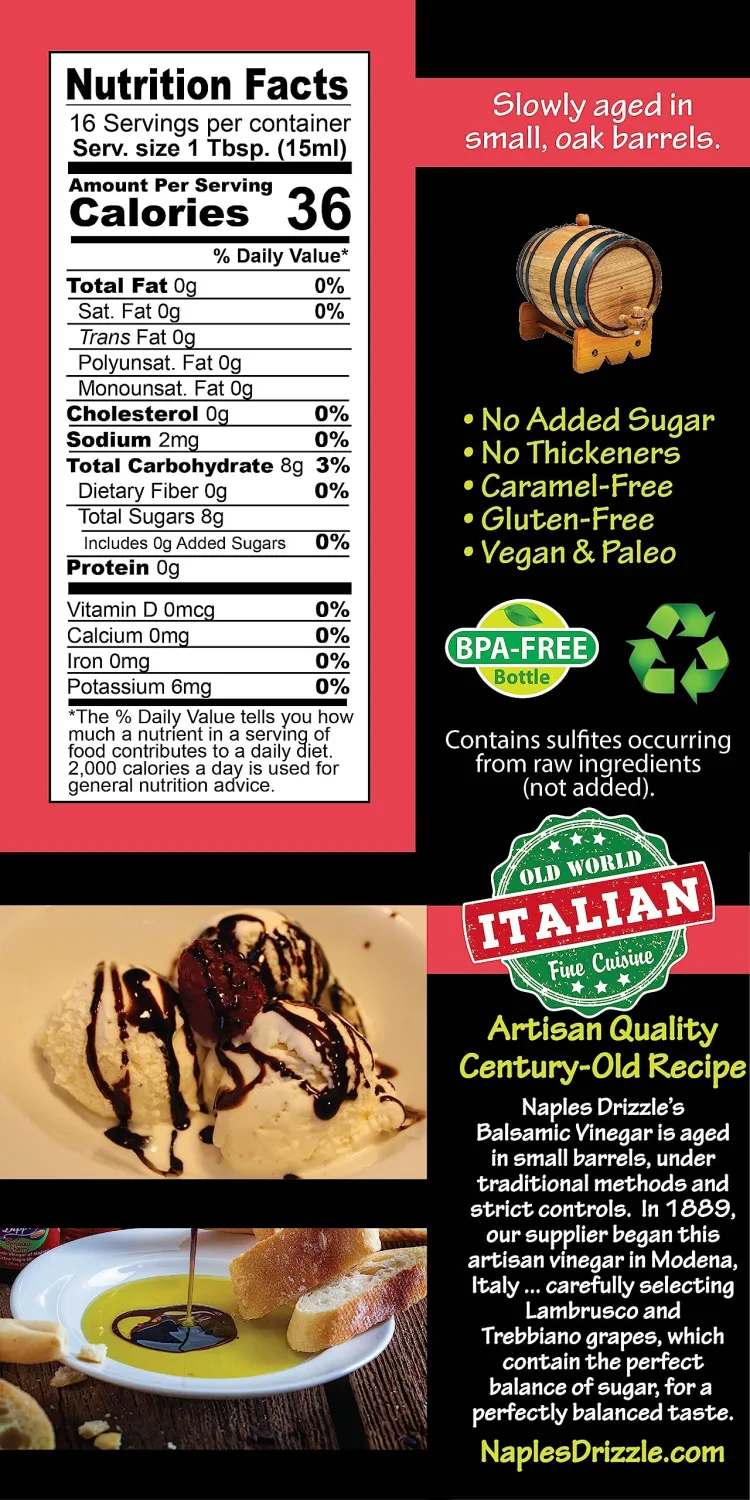 RASPBERRY - Rich, Extra Thick Balsamic Vinegar REDUCTION, No Added Sugar or Thickeners, Better-Than-Glaze Balsamic Vinegar (Raspberry)