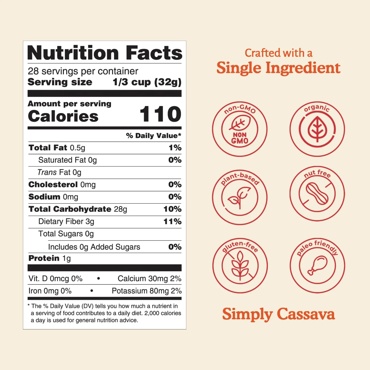 YAKÉVA Organic Cassava Flour - Gluten-Free Flour, Grain-Free, Nut-Free, Wheat Substitute, Paleo, Non-GMO, 100% Yuca Root, No Additives & Preservatives