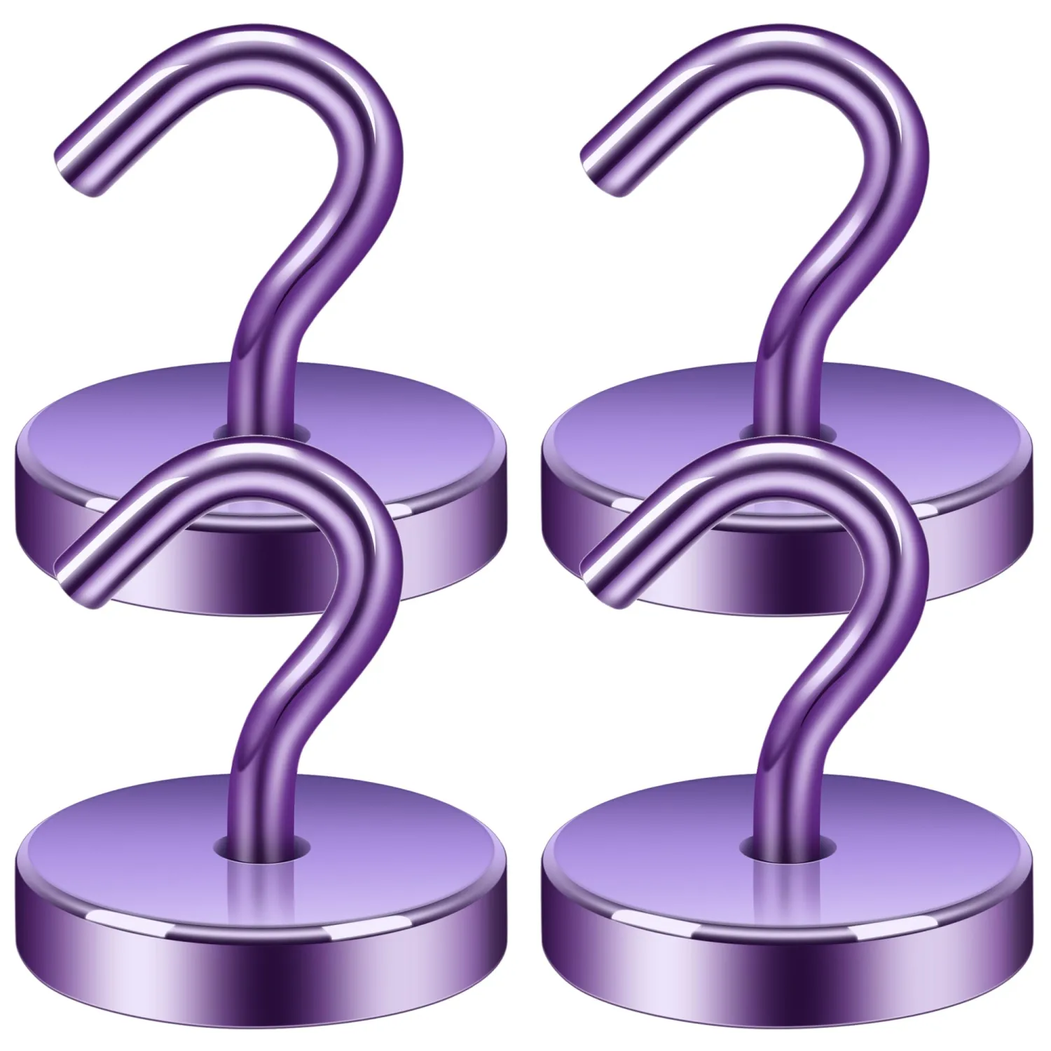 Neosmuk Magnetic Hooks, Cruise Ship Essentials, 120lb+ Heavy Duty Magnetic Hooks for Cruise Cabins, Refrigerator, Grill, Hanging, and Travel | Extra Strong Must-Haves Magnet Hook,Purple