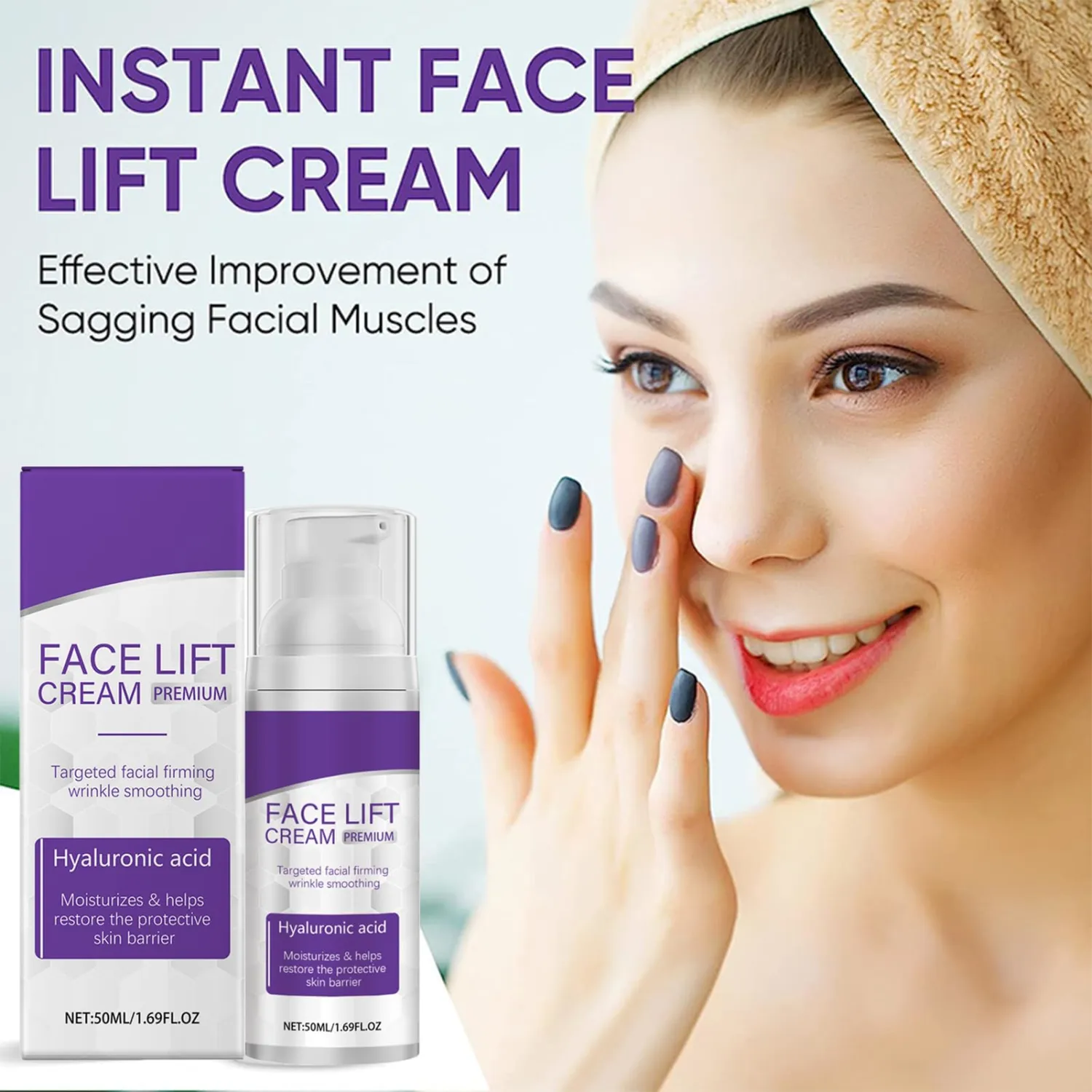 Instant Face Lift Serum – Facial Firming Cream for Women | Rapid Lift Advanced Neck Serum & Skin Tightening Cream – Smooth Fine Lines & Firm Sagging Skin
