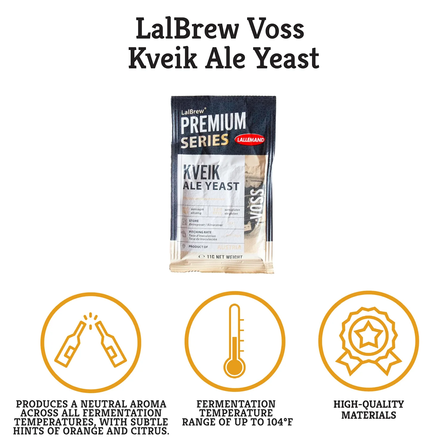Craft A Brew - LalBrew Voss™ - Kveik Ale Yeast - For Craft Lagers - Ingredients for Home Brewing - Beer Making Supplies - (1 Pack)