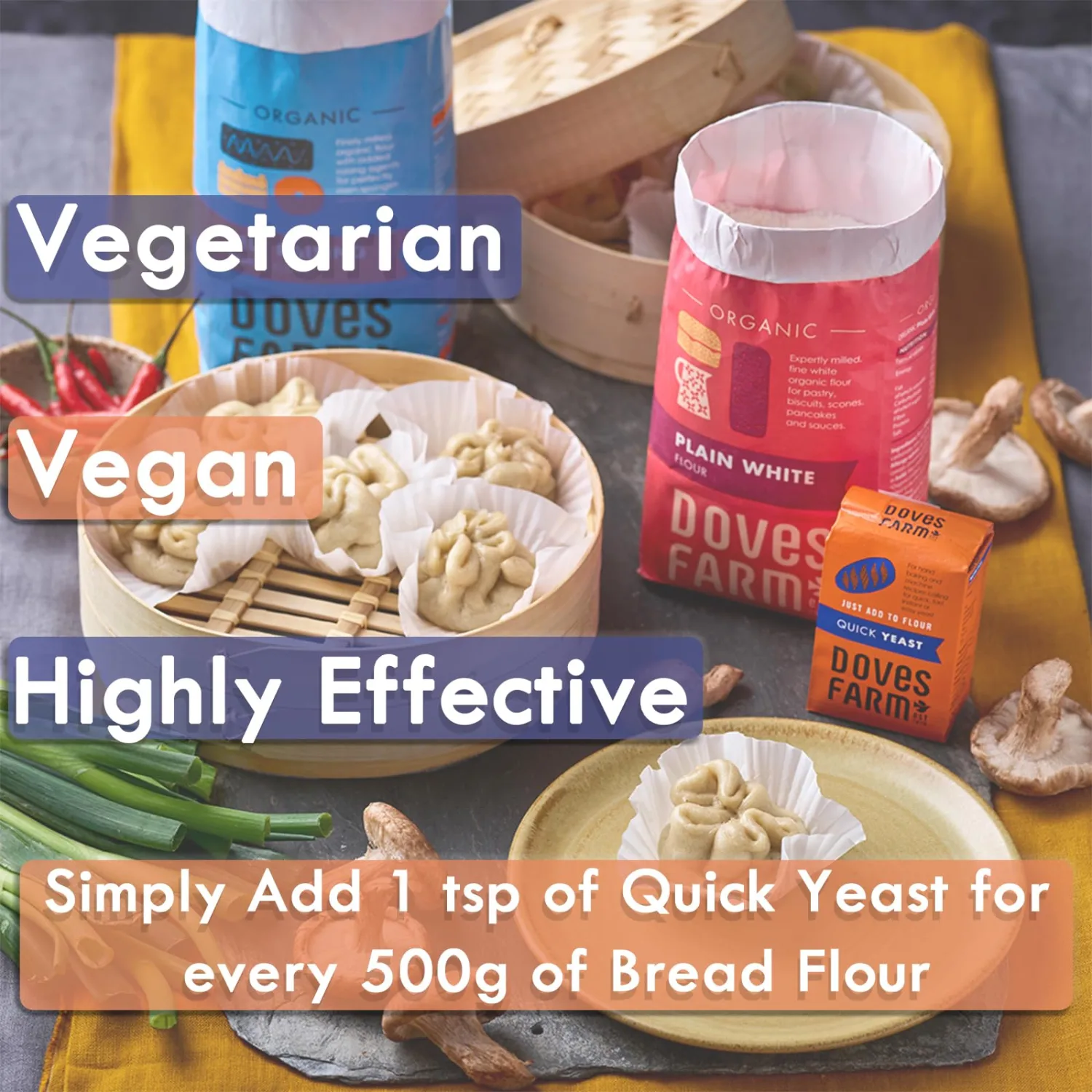 Doves Farm Quick Yeast | For Bread & Pizza Dough Baking | Useful for Home Hand Baking & Bread Machine | Highly Effective Instant Dry Yeast | 4.41 Oz (Pack of 2)