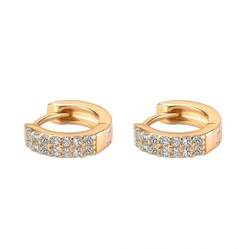 Copper Zircon All-match Trendy Full-jeweled Earrings