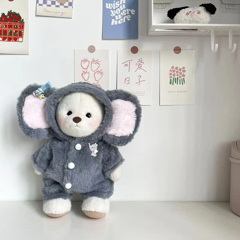 Little Bear Doll Clothes Gray Elephant Jumpsuit Suit