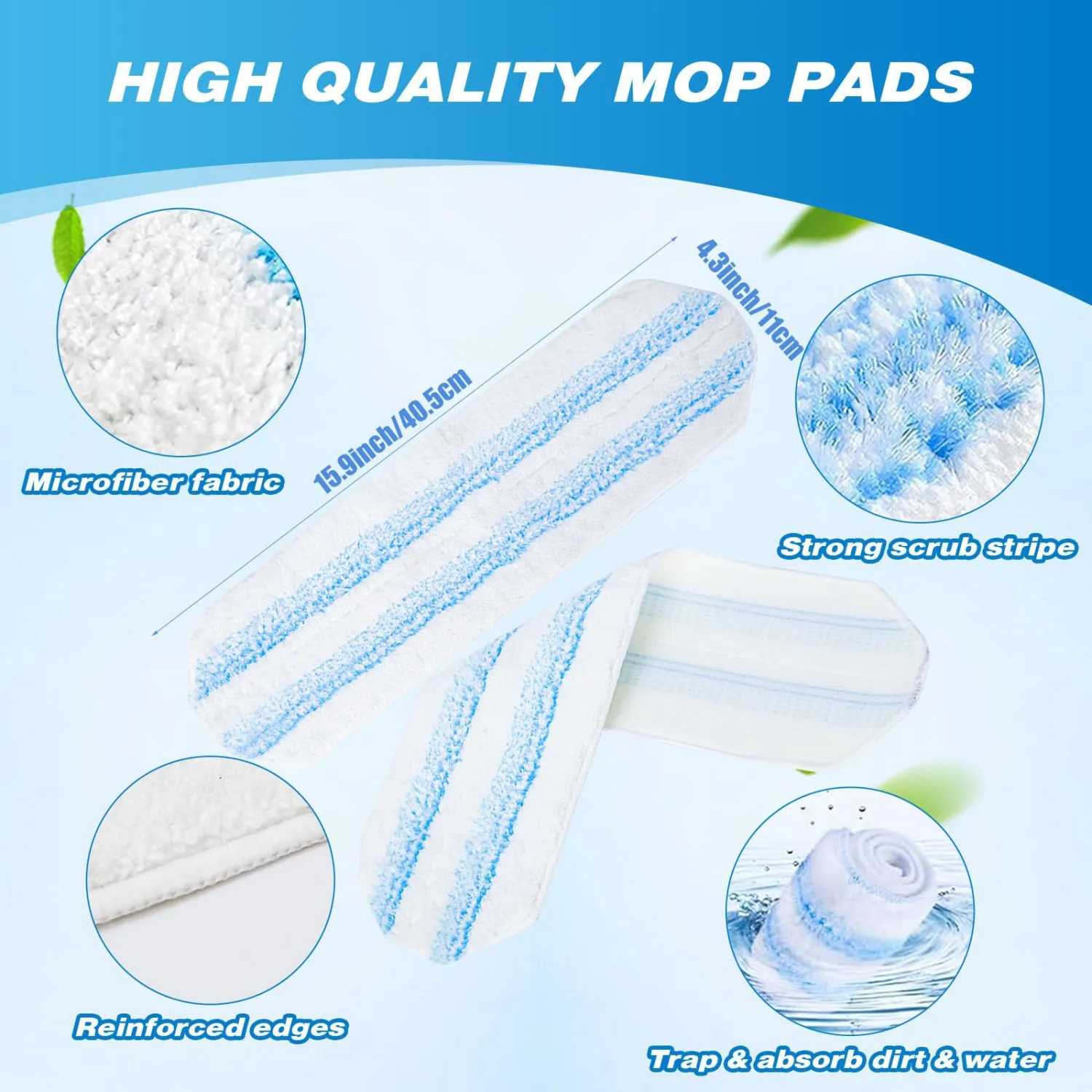 Flat Mop Replacement Cloth Machine Washable Wet And Dry Cleaning