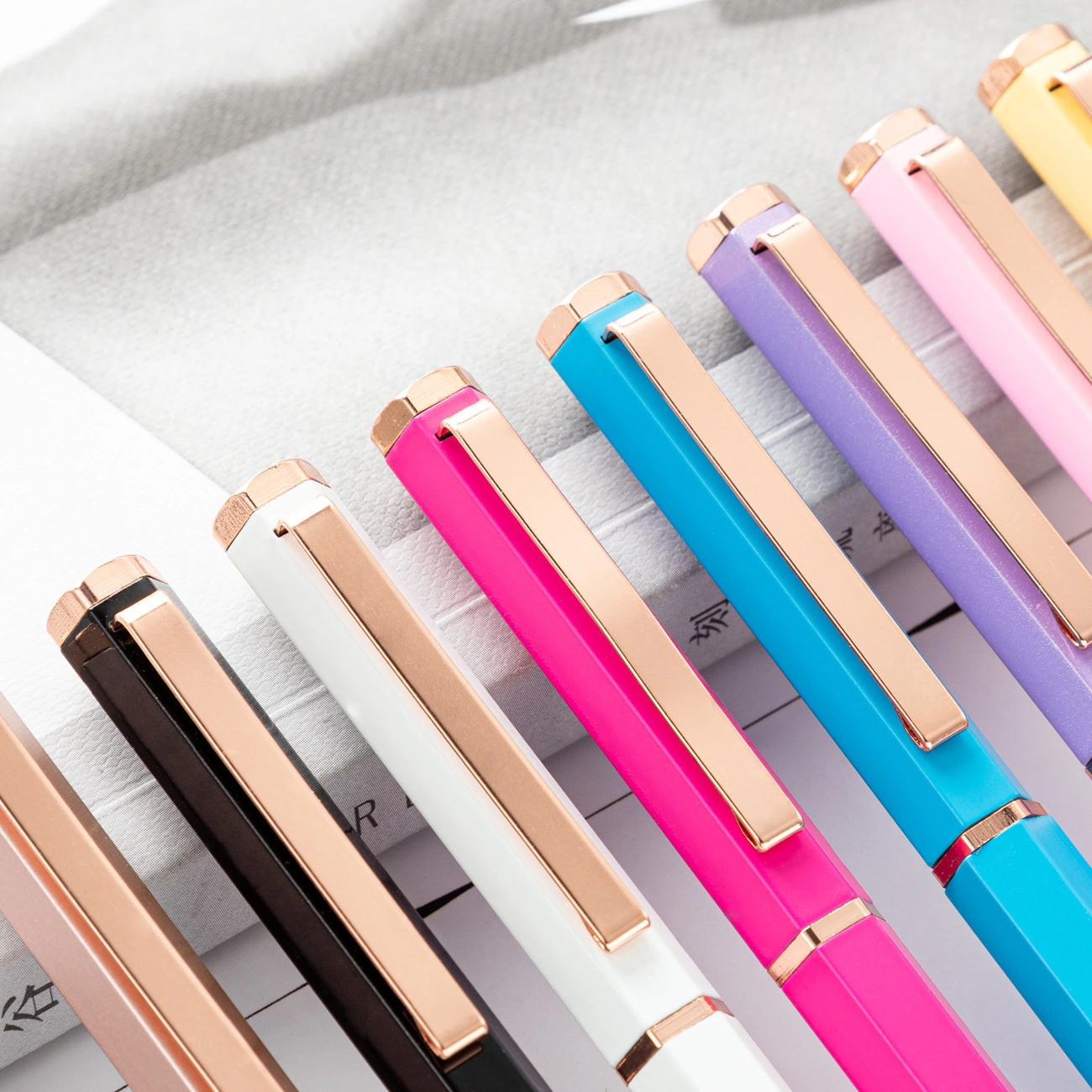 New Simple Six Angle Rod Metal Ball Point Pen