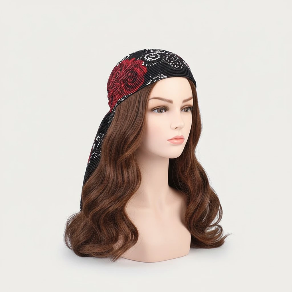 Fashion Retro Rose Pattern Large Kerchief